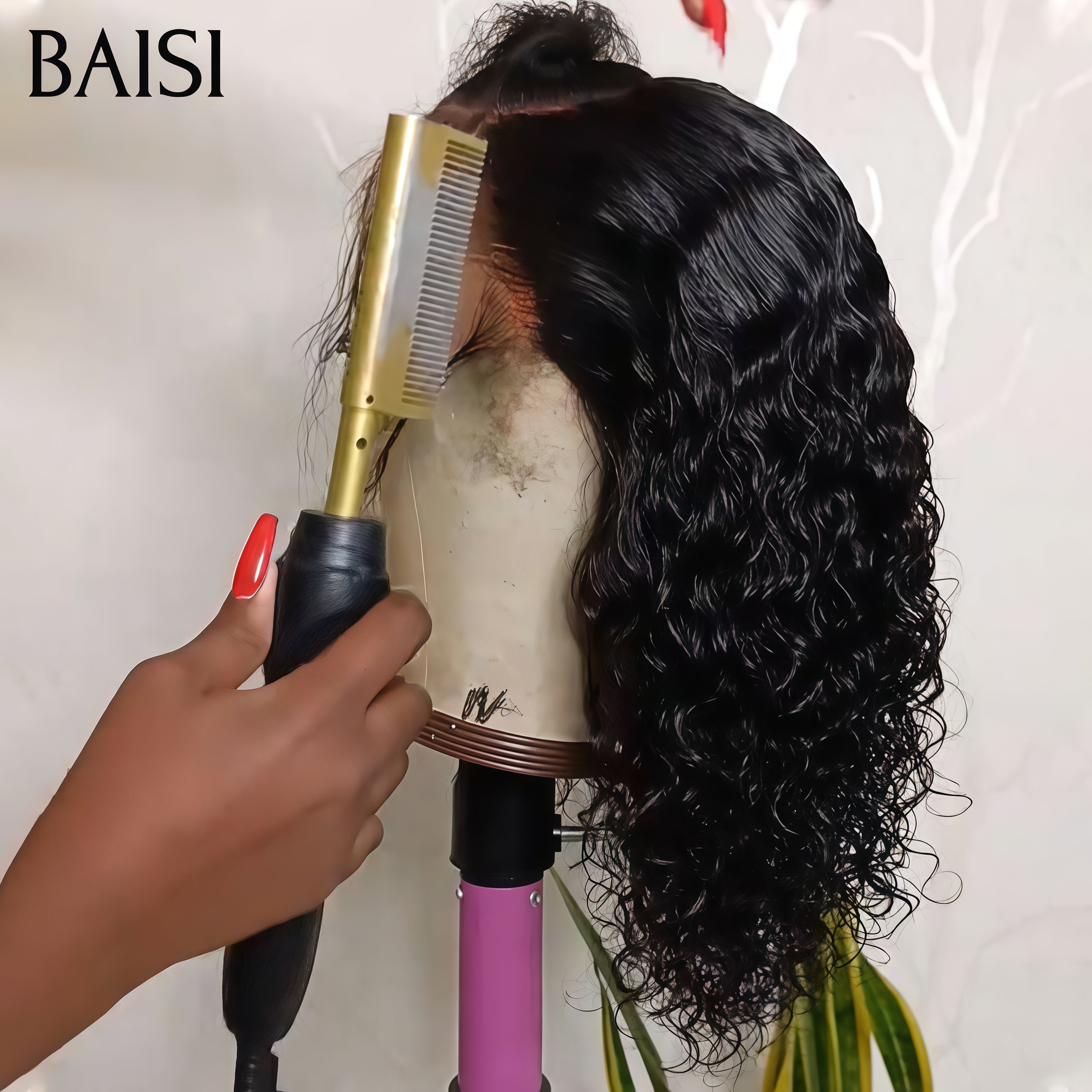 BAISI Promo Prix 13x4 Lace Frontal Perruque BOB Noir curly Wave En 100% Cheveux Naturels