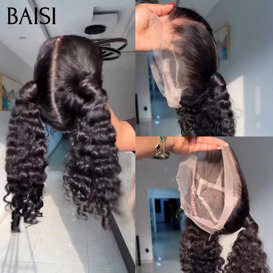 BAISI Perruque Full Lace 100% Cheveux Naturels Full Lace Perruque de luxe haute de gamme plus de 10 ans d' utilisation deep wave 100% Cheveux Humains