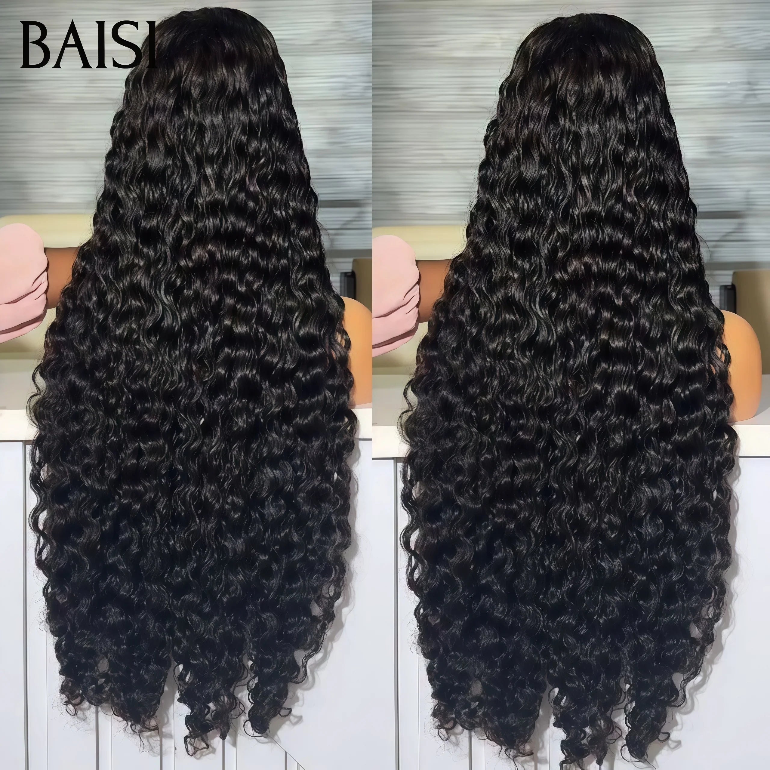 BAISI 4x4 closure loose wave wig 100% human hair brazilian indian hair good quality