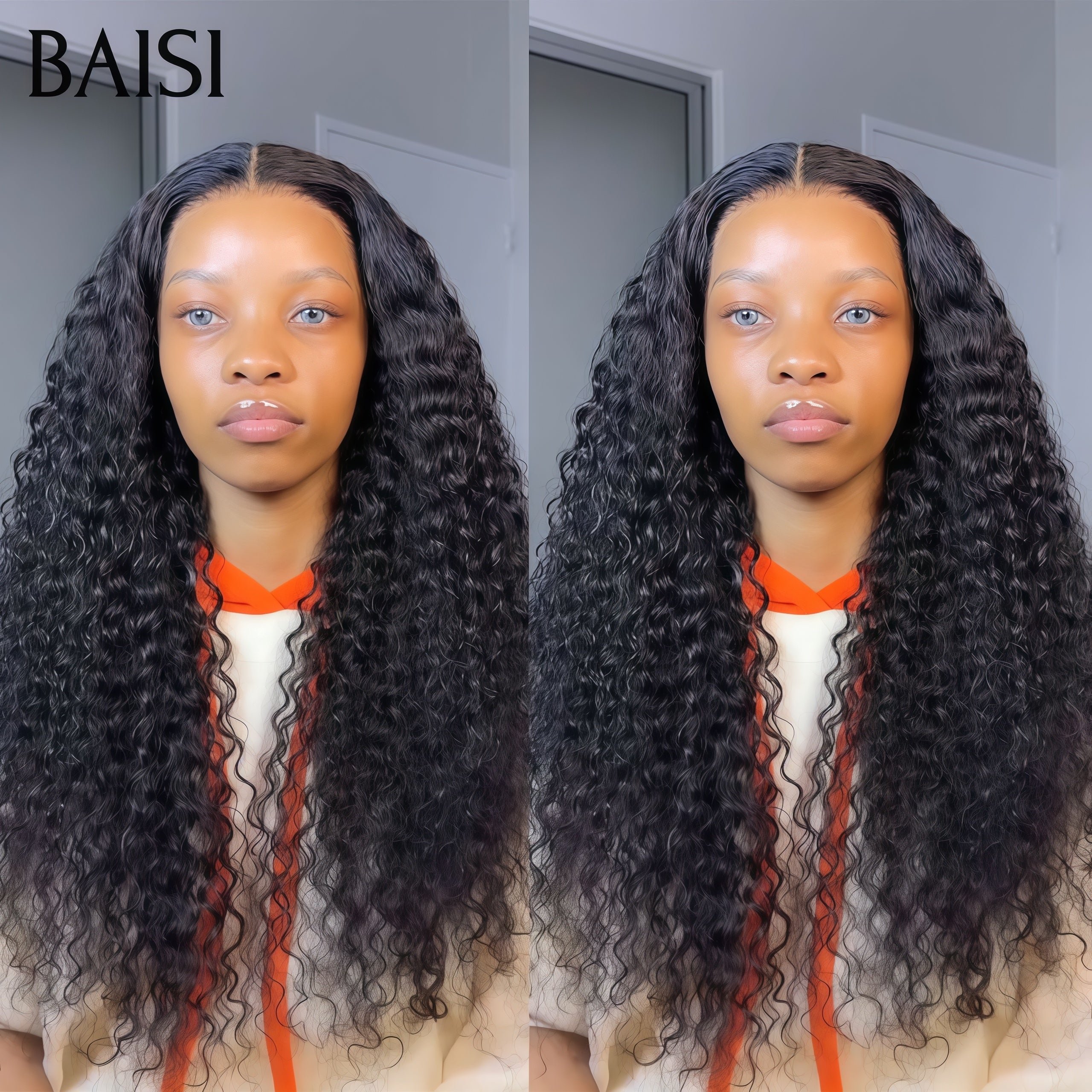 BAISI PerruqueTop Modèle Perruque Curly NOIR Avec Lace Frontal 22 pouces +1 FER gratuite 149€