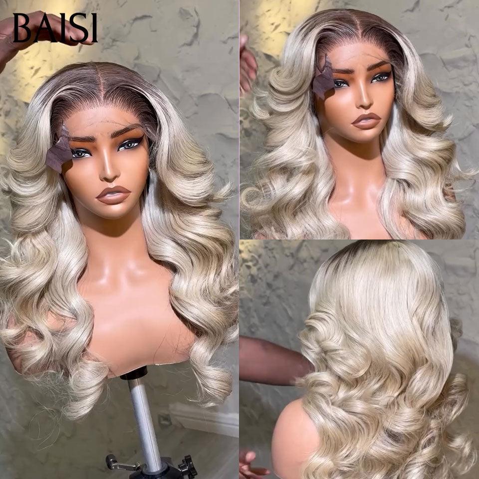 BAISI 13X4 Frontal Perruque Body Wave En Blonde 613# ou 4#613# En 100% Vrais Cheveux Humains