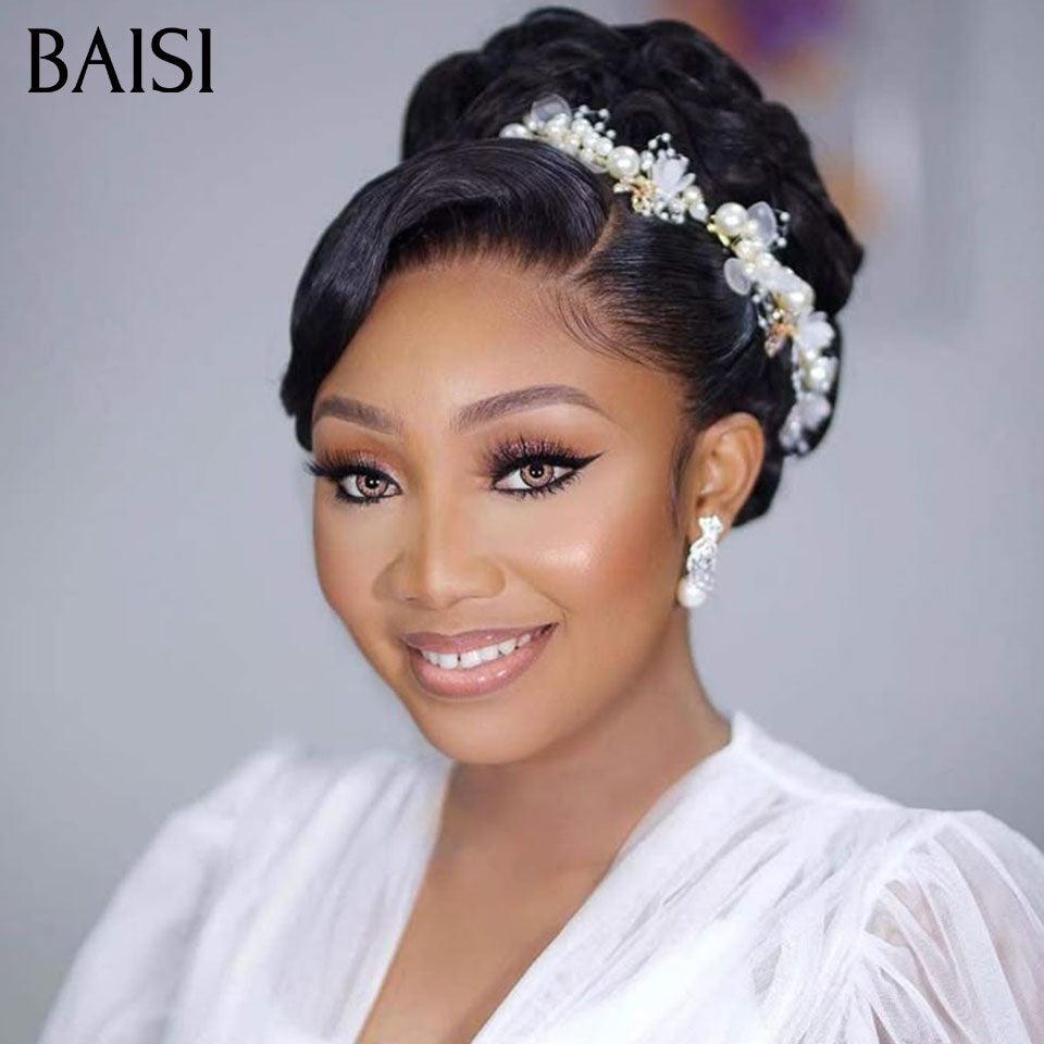 BAISI Coiffure de luxe Flora Perruques Mariage Prête à porter chignon et personalisation comme sur la vidéo 100% identique avec lace frontale pour mariage ou événement spécial BS120