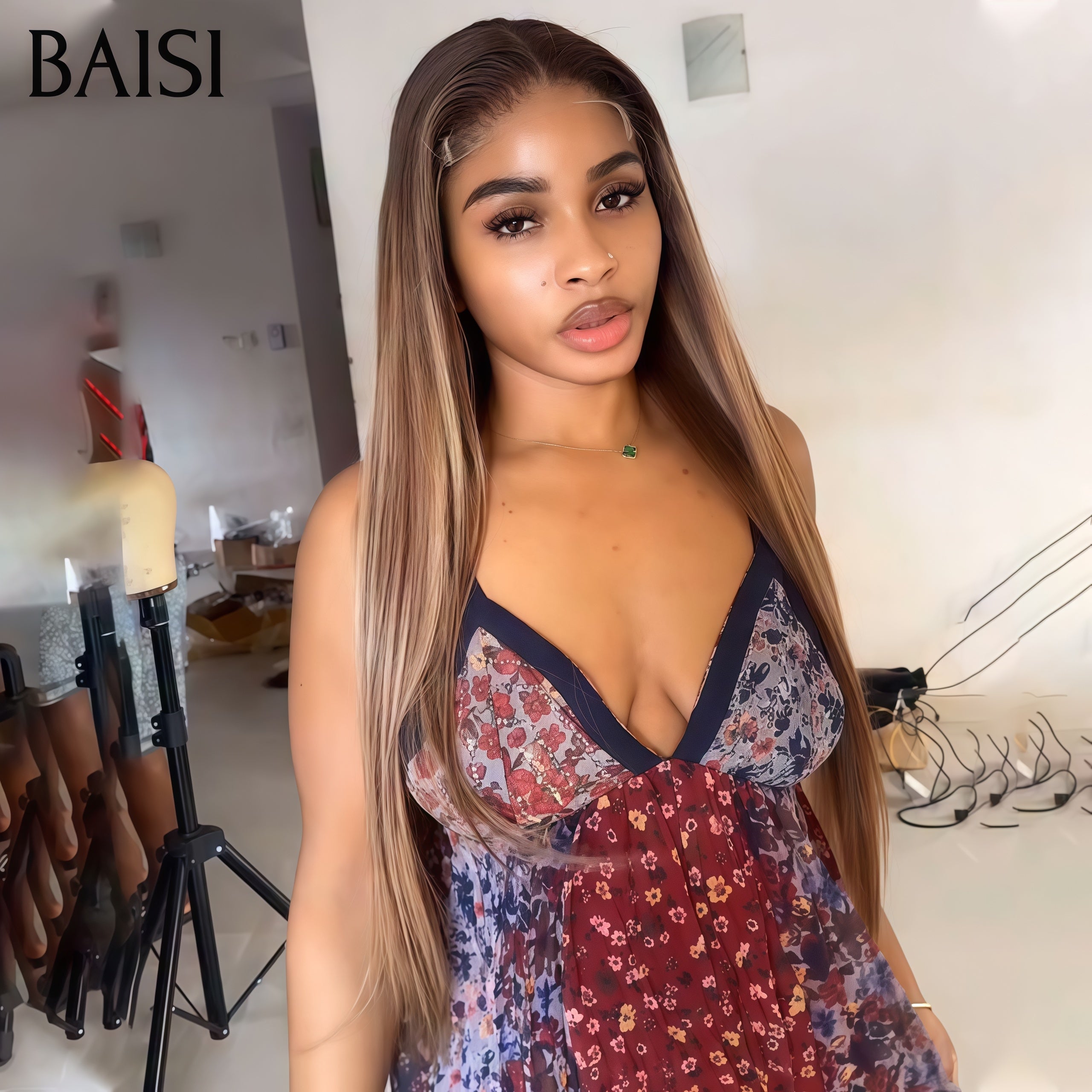BAISI 13X4 perruque Lisse Mixte Miel 95€ ou Body Wave + Gift en Couleur Rouge ou Bordeaux à moitié prix en 100% cheveux humains MP50