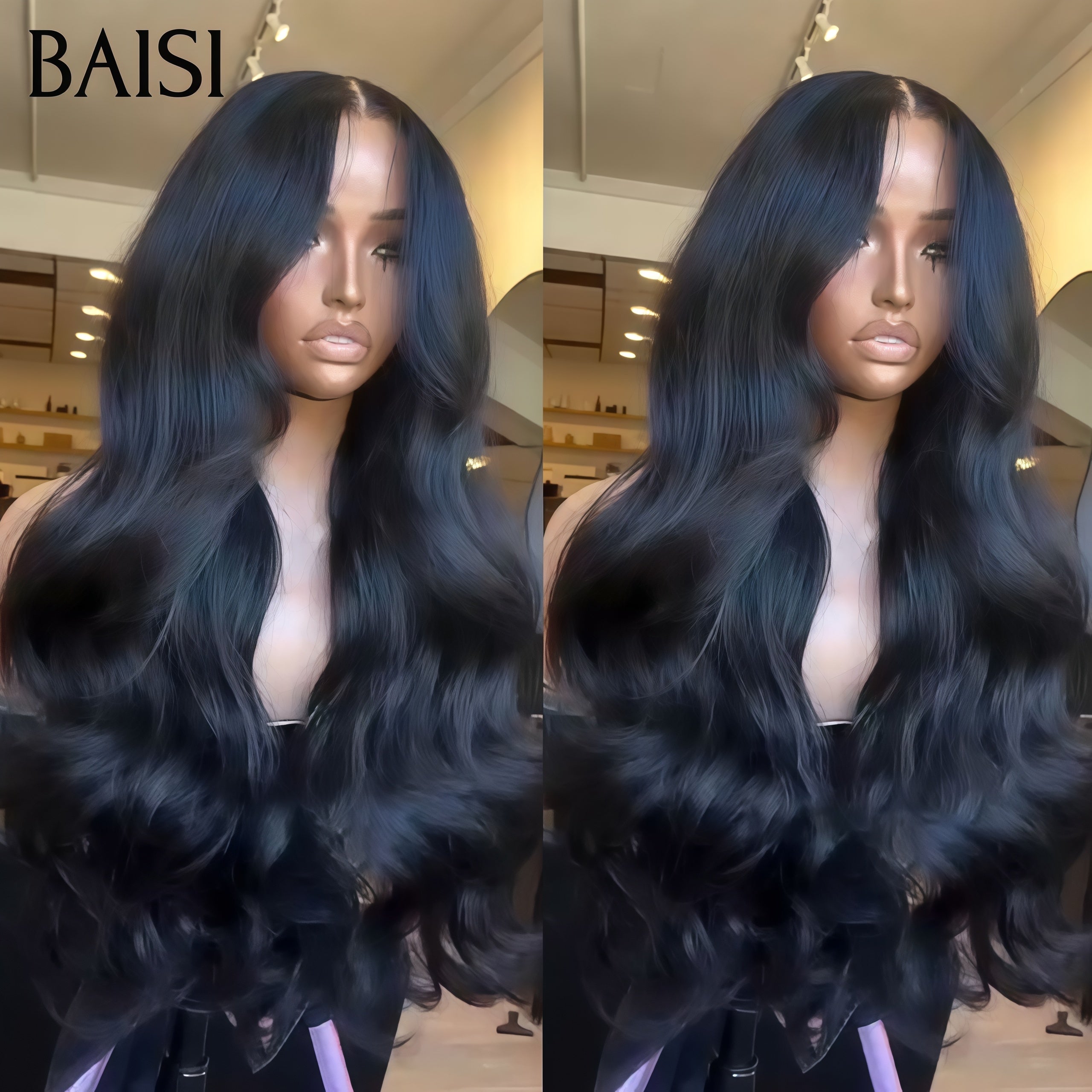 BAISI Achetez 2 perruques minimum au prix d'usine fournisseur 4x4 closure perruque Body Wave en 100% cheveux humains en cheveux indians brésiliens (Pas Besoin de Code)