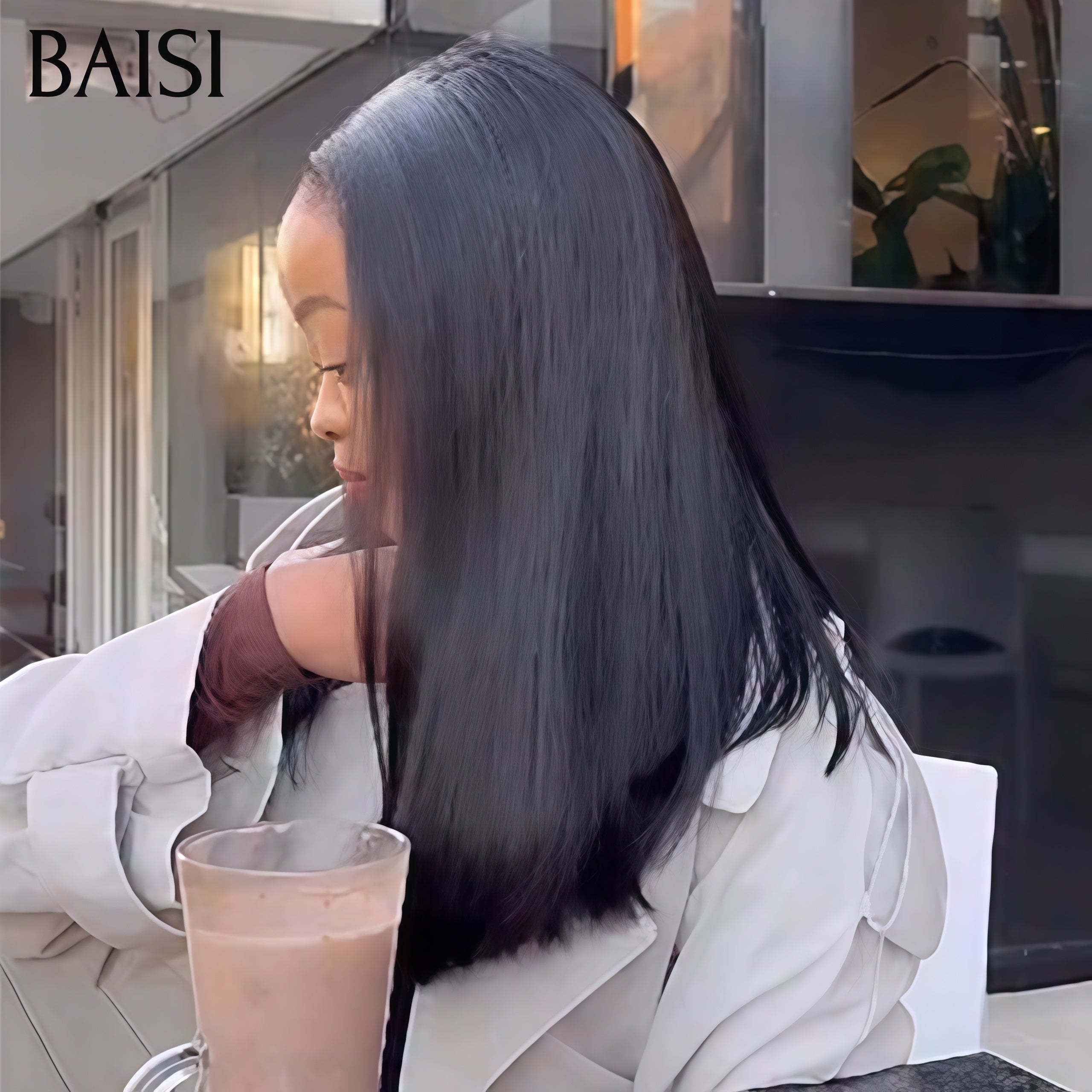 BAISI Bob blonde ou noir Perruque Lisse Straight Bob Lace frontal 16 Pouces 79€ En 100% Cheveux Humains