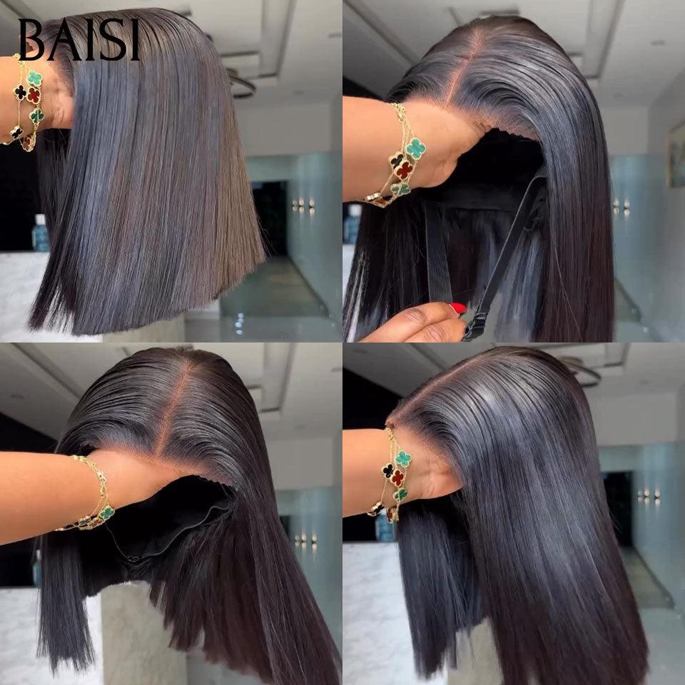 BAISI Perruque Afro curly Wave Wave avec Frange 12 Pouces en Couleur Marron 4# ou 13X4 lace de luxe 10 pouces 109€ En 100% Vrais Cheveux Humais Code : BS120