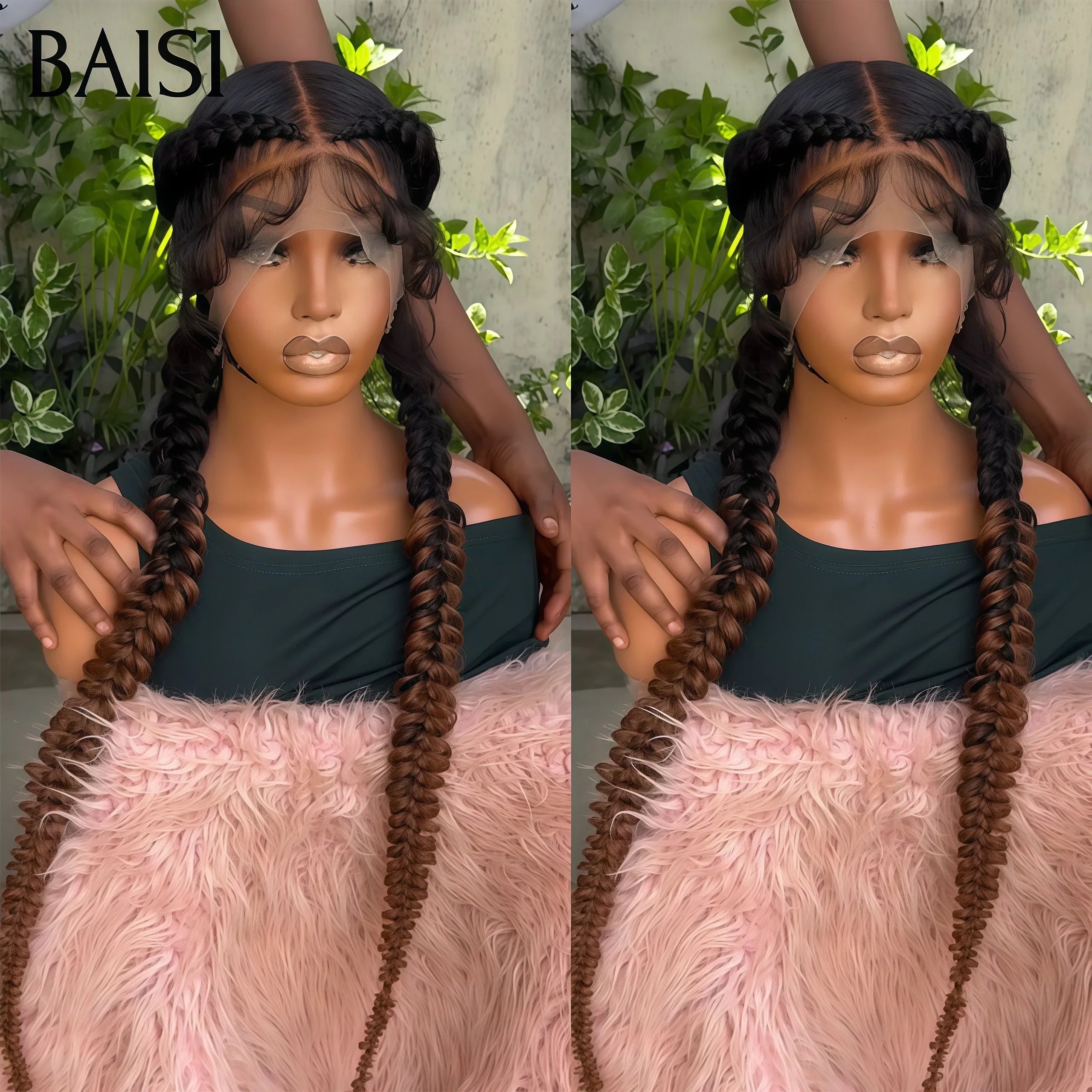 BAISI Perruque Full Lace 179€ 100% Cheveux Naturels perruque Petite natte Coiffure Chignion 100% Comme la video 100% cheveux humains FR20