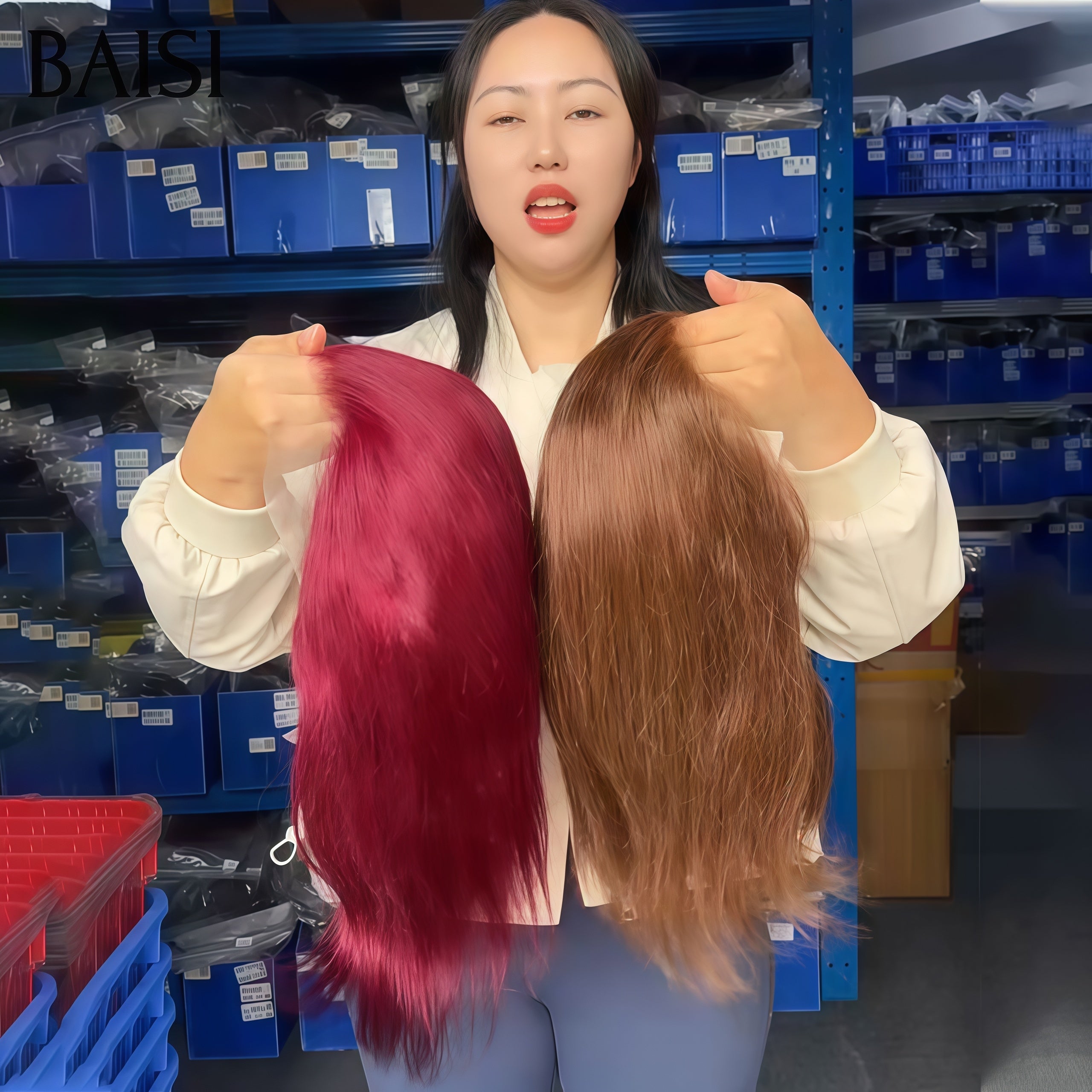 BAISI 2 perruques 100€ raw hair promotion lace frontal 13x4 Perruque lisse Bordeaux et marron 12 Pouces en 100% Cheveux Humains