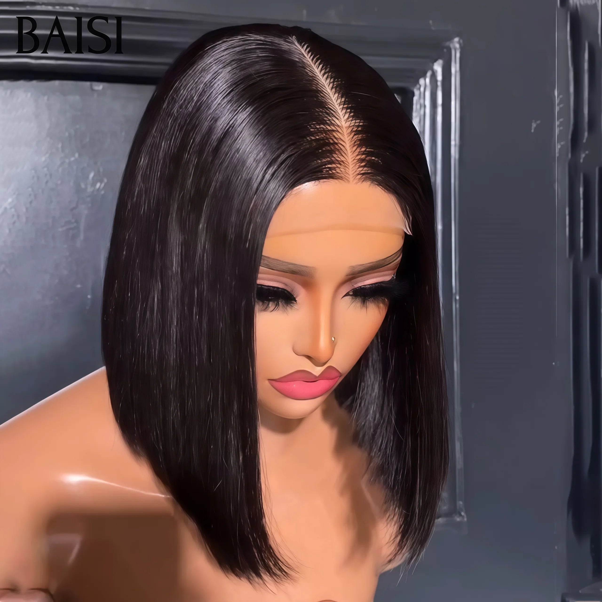 BAISI Achetez 2 perruques minimum au prix d'usine fournisseur Perruques 2x6 lace Lisse 1BT4# 8 Pouces Fabriquées par les cheveux double drawn ou 4x4 lace Lisse 8 Pouces 66€ ou 18 Pouces 99€ en 100% vrais cheveux humains