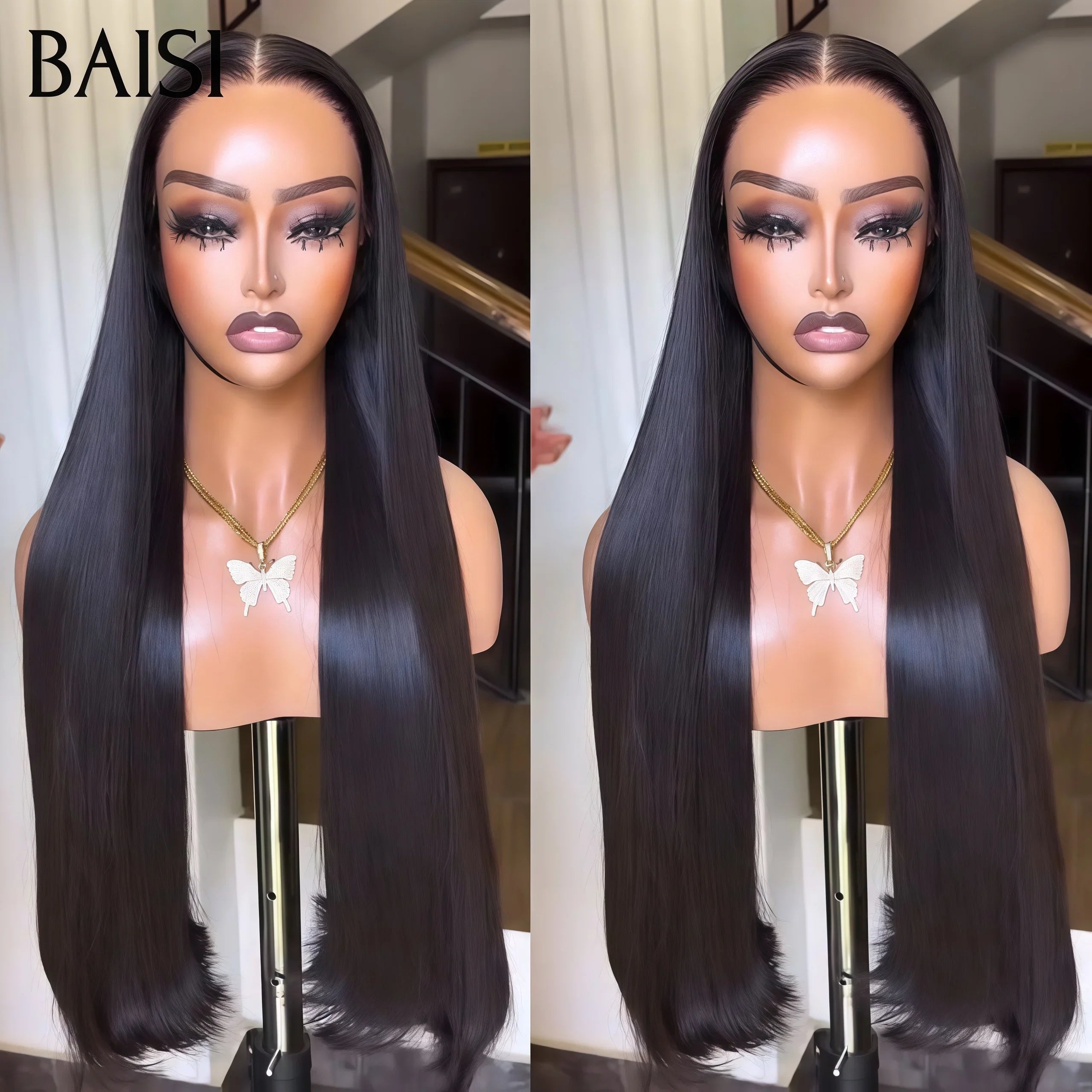 BAISI Acquista almeno 2 parrucche al prezzo di fabbrica fornitore 13x4 lace frontal Parrucca Liscia 24 Pollici 129€ o Colorata #4 Pre-plucked Non Serve Colla in 100% Capelli Grezzi Lace già tagliata 100% Veri Capelli Umani (Non Serve Codice)