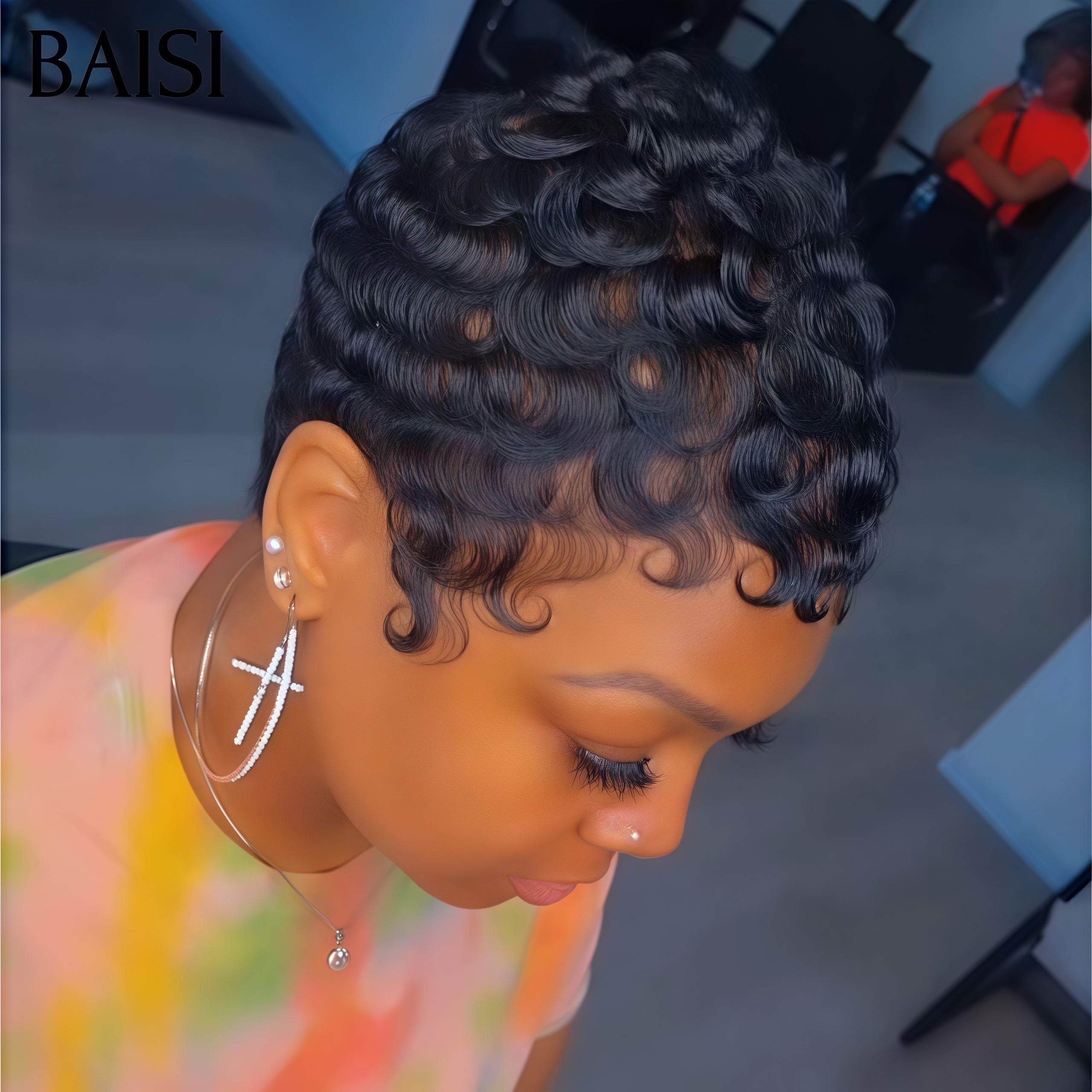 BAISI vente flash 3 Coiffures 149€ 4X4 Lisse 10 Pouces et 13X4 Lisse 4/27# 6 Pouces et pixie NOIR ou 4 perruques 13x4 Lace Frontal en 100% vrais cheveux humains 500 euro