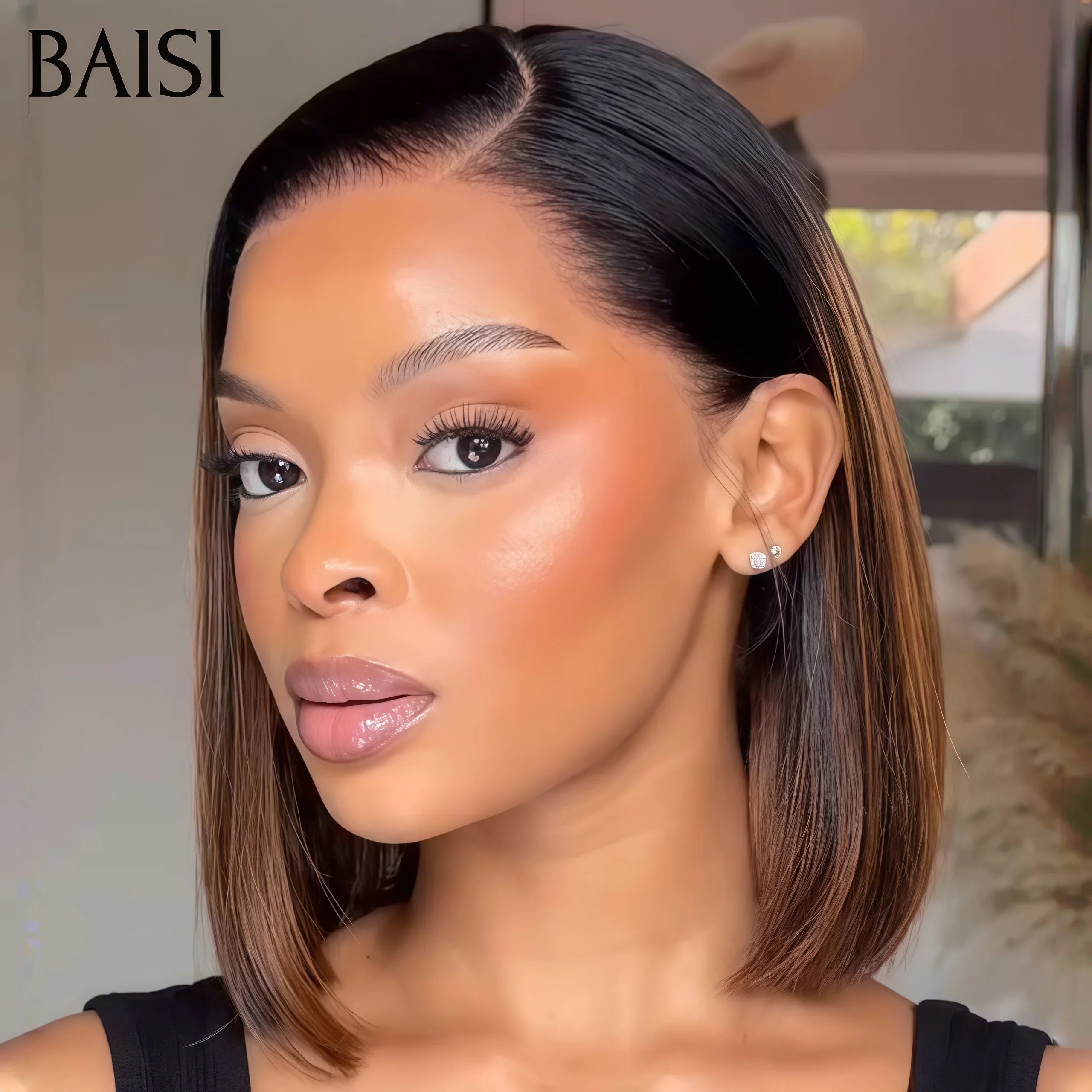 BAISI 15A SDD BONE STRAIGHT 300% densidad 13X4 Pelucas bob rectas de lujo A1 hechas con cabello doble dibujado