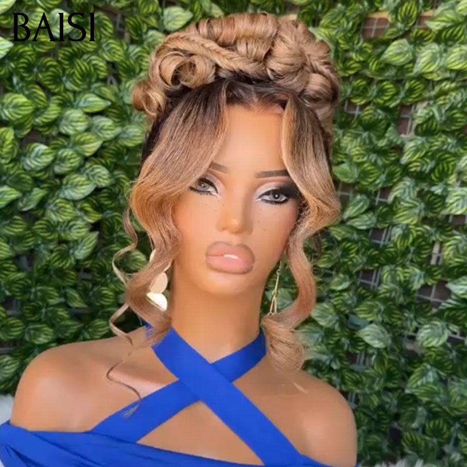 BAISI Coiffure de luxe Béatrice Perruques Mariage Prête à porter chignon et personalisation comme sur la vidéo 100% identique avec lace frontale pour mariage ou événement spécial BS120