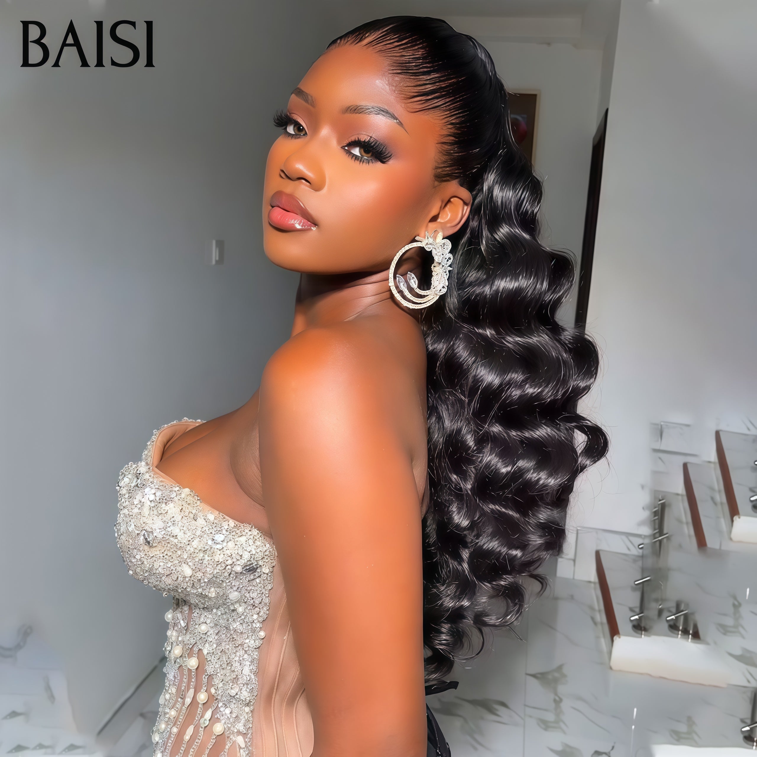 BAISI 13X4 lace frontal deep wave 1 Perruques 28 pouce + 1 Peigne Electrique gratuite = 199€ ou HAIR FR Frontal Perruque Vente En Gros Réduction Supplémentaire Pour Le Prix D'usine 4 Perruques 30 pouces 915€ CODE: VIP100