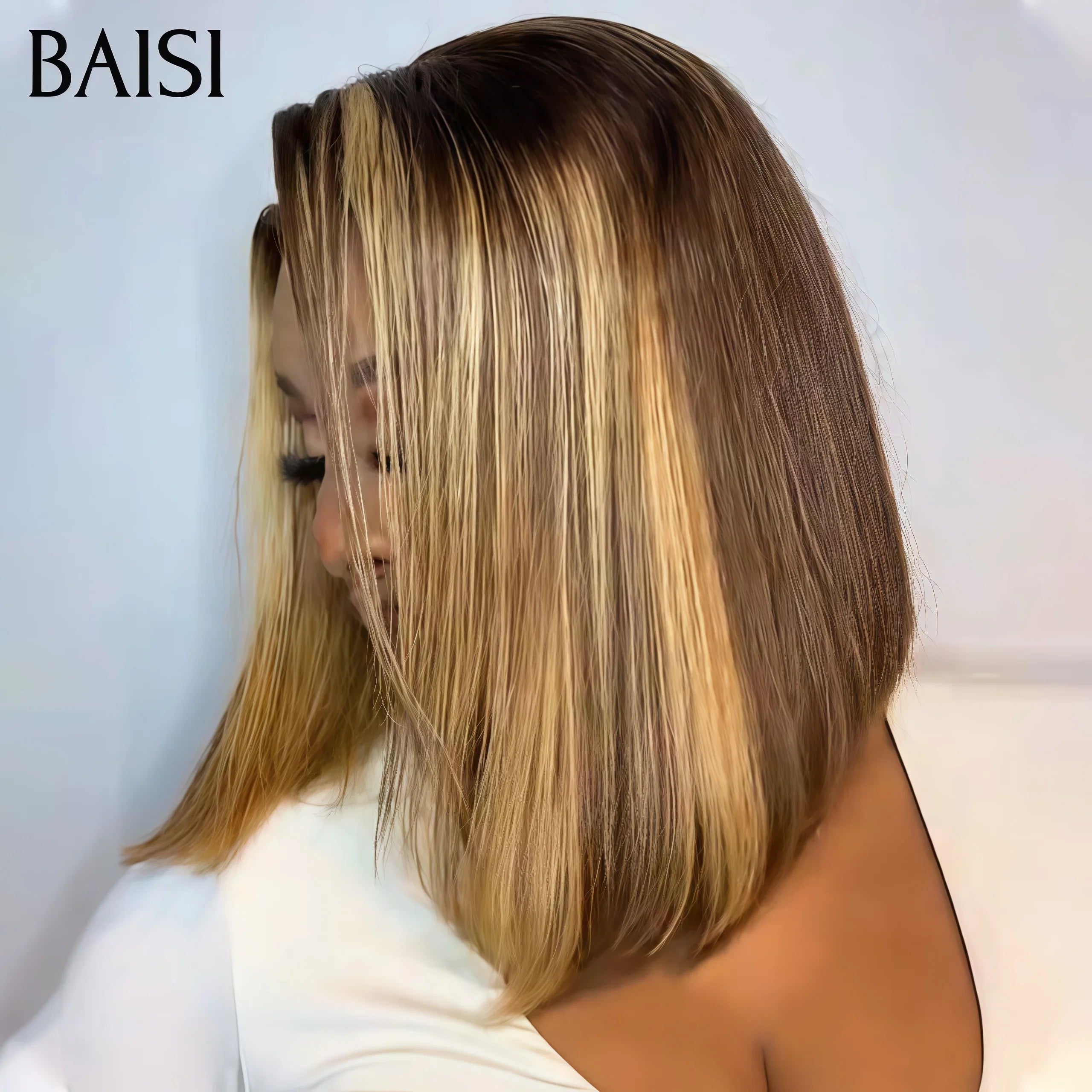 BAISI Achetez 2 perruques minimum au prix d'usine fournisseur JANA 4X4 bob en Couleur noir mix miel 1Bmix27# en 100% Raw Hair (Pas Besoin de Code)