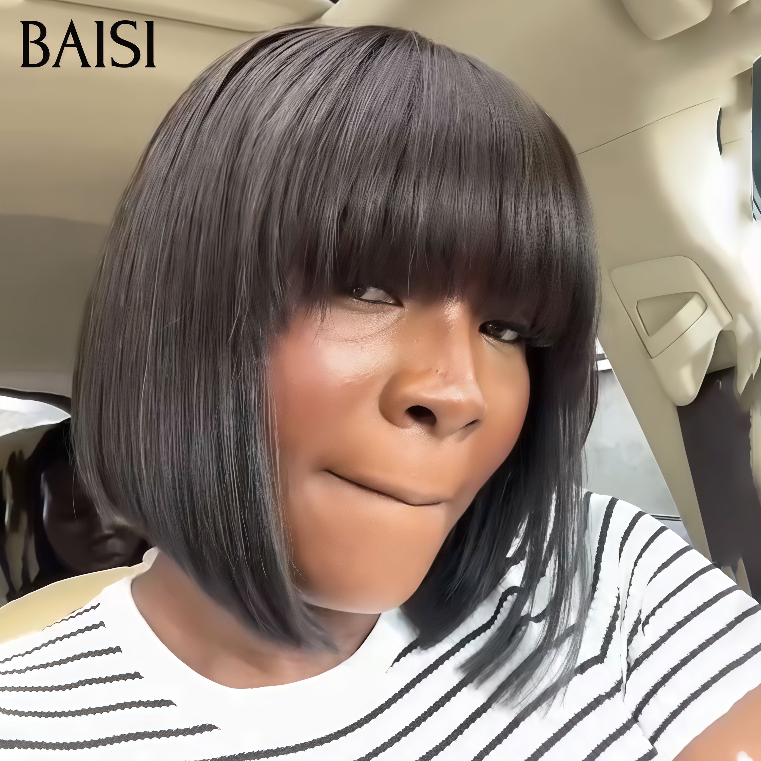 BAISI CHINESE CUT LACELESS SMOOTH BOB PERÜCKE MIT FRANSEN in blond Farbe 613, kaufen 5 Stück, Fabrikpreis (kein Code erforderlich)