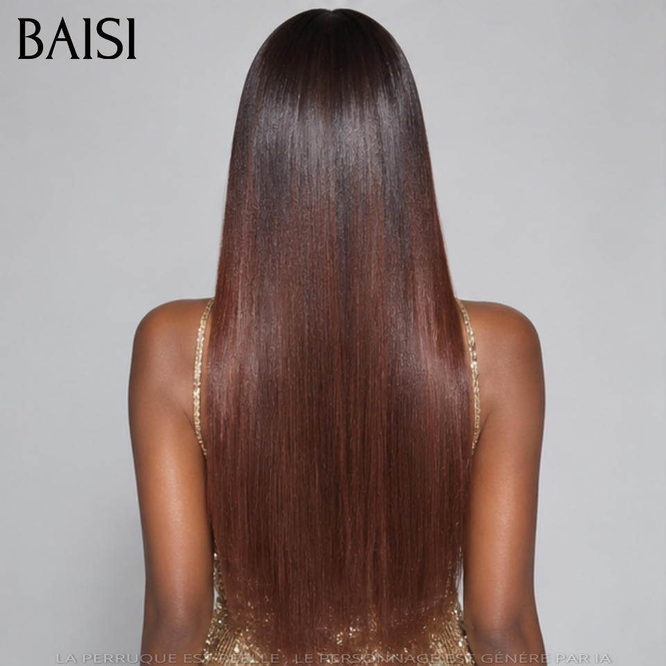 BAISI perruque lisse coupe en dégradé en couleur Marron 16 pouce 175€ Cheveux 100% vietnamiens