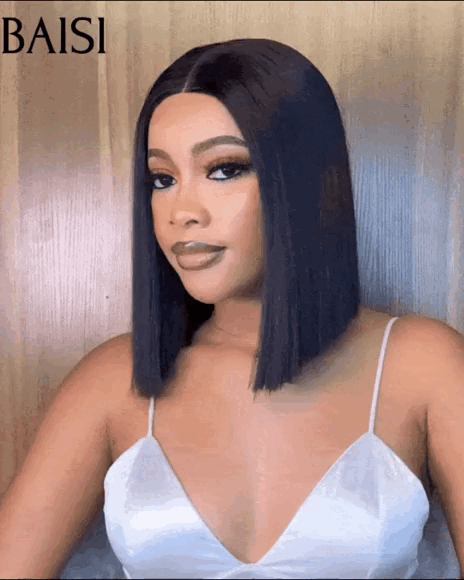 BAISI Grand SOLDES TVA 0€ 98€ SDD BONE Straight 300% densité 100% Vietname Hair 2x6 Lace Closure Perruque Lisse En 100% Cheveux Humains Vietnam Hair FR38