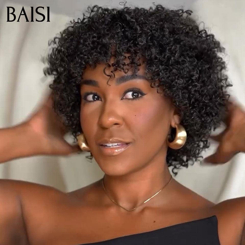 BAISI 3 perruques au choix 89€ ajouter dans le panier un par un au prix d'usine fournisseur coiffure Personnalisée boucle sans colle 10 différentes types de perruques pixie vente en gros pour revendre (Pas Besoin de Code)