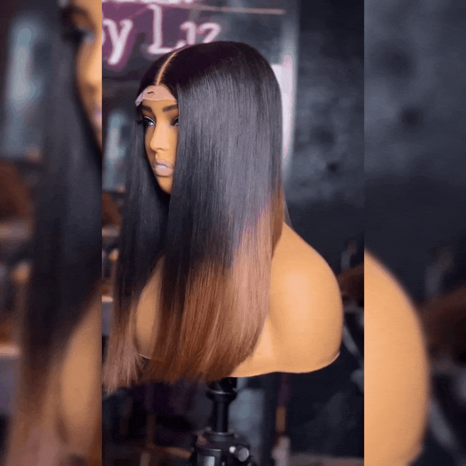 BAISI 300% densité Perruques de Luxe SDD BONE Straight 100% Viêtnam Hair 2X6 Lace Perruque 16 Pouce en couleur 1B#4 marron Lisse plus de 20 ans d' utilisations FR20