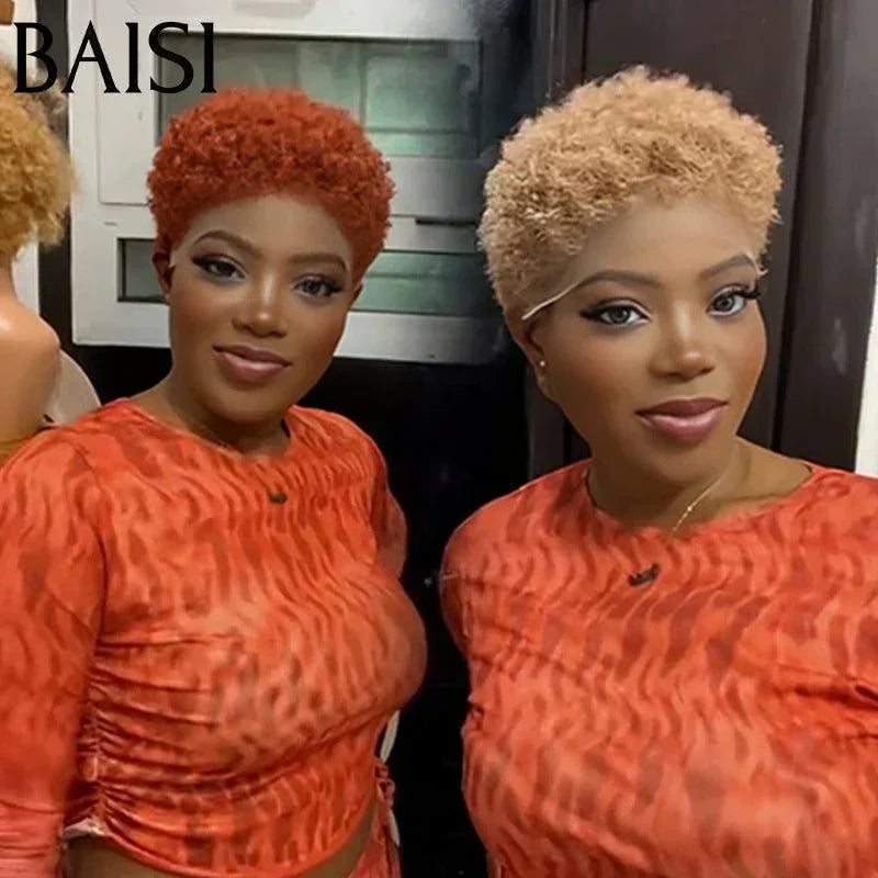 BAISI Kaufen Sie 5 Stück Fabrikpreis Pixie Perücke in schwarzer Farbe 100% Echthaar (kein Code erforderlich)