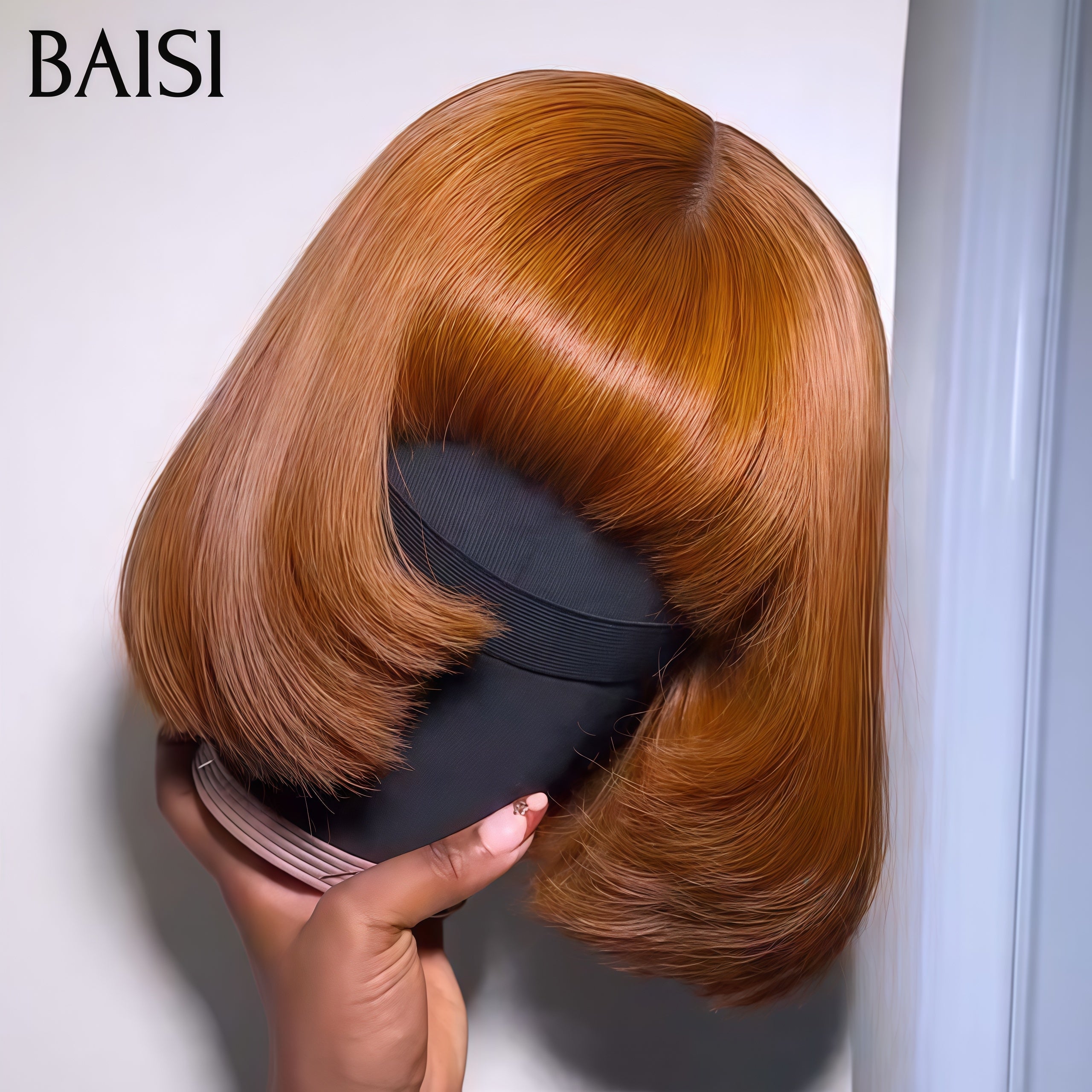 BAISI perruque Bob lisse Avec Frange en couleur orange de Luxe BLACK FRIDAY Bas Prix 79€ SDD bone straight Moitié Prix en 100% Vietnam Hair