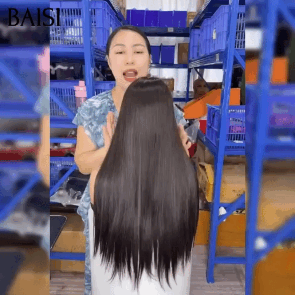 BAISI promo 4X4 lace closure Perruque Lisse noir 22 pouces 99€ 100% Vietnam Hair sans colle Pré-plucked Pas Besoin de Colle en 100% Raw Hair Lace déjà couper