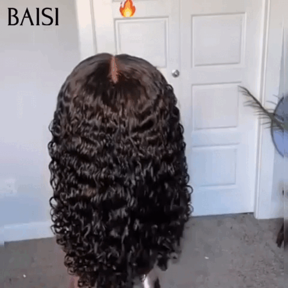 BAISI 13x4 Lace Frontal Perruque Afro Curl 16 Pouces 89€ en 100% Vrais Cheveux Humains