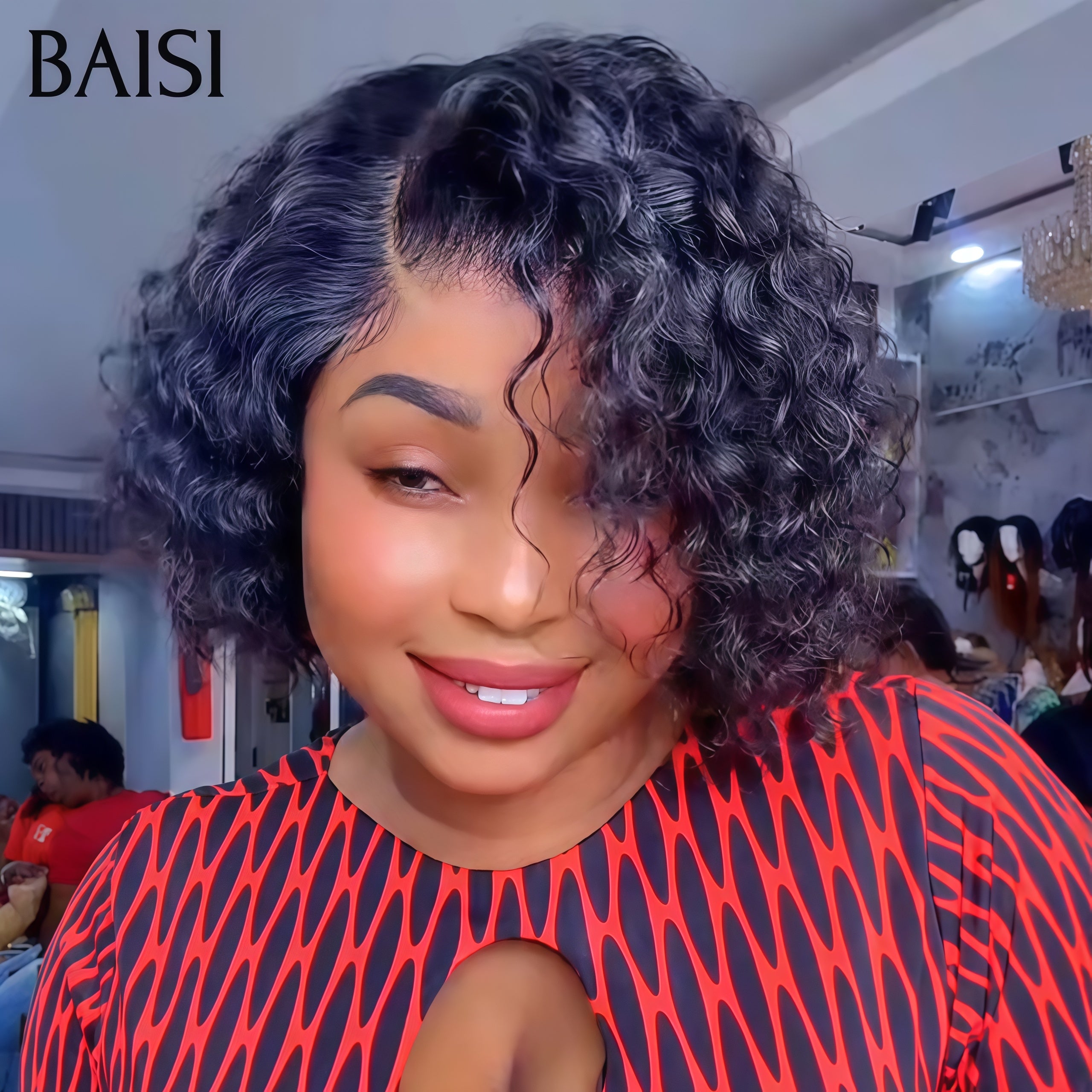 BAISI PARRUCCA Afro Curl CON LA RIGA DI LATO Senza Colla 8 pollici 56€ o 4x4 lace Con Closure 10 pollici 76€ in 100% Capelli Umani FR20