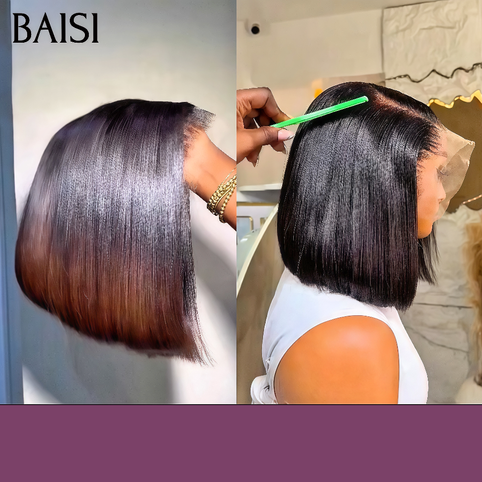 BAISI 2 BOB Perruques 139€ NOIR et Marron en Vraie Cheveux Humains en Mèche indian Brésilens De Bonne Qualité ou T part lace 18 pouces 149 euro afro curly 250% densite FR38