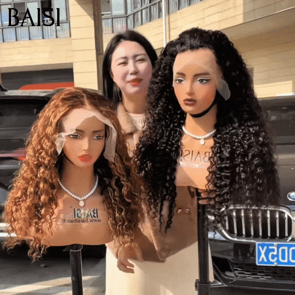 BAISI Achetez Longue+Gagnez Longue 239€ 13x4 lace frontal deep wave 2 couleurs en 100% Cheveux Humains