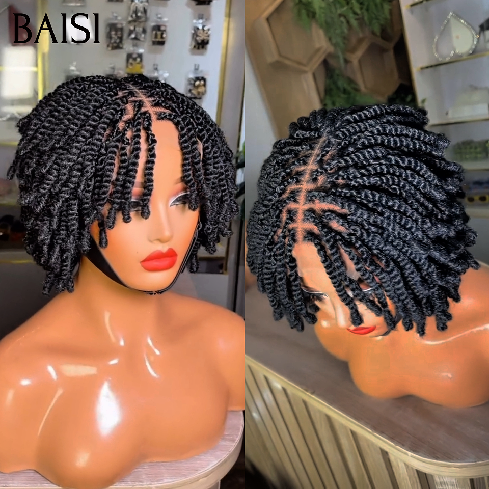 BAISI Achetez 2 perruques minimum au prix d'usine fournisseur avec coiffure tressée natte BOB Full lace ou lace frontal EN 100% cheveux humains (Pas Besoins De Code)