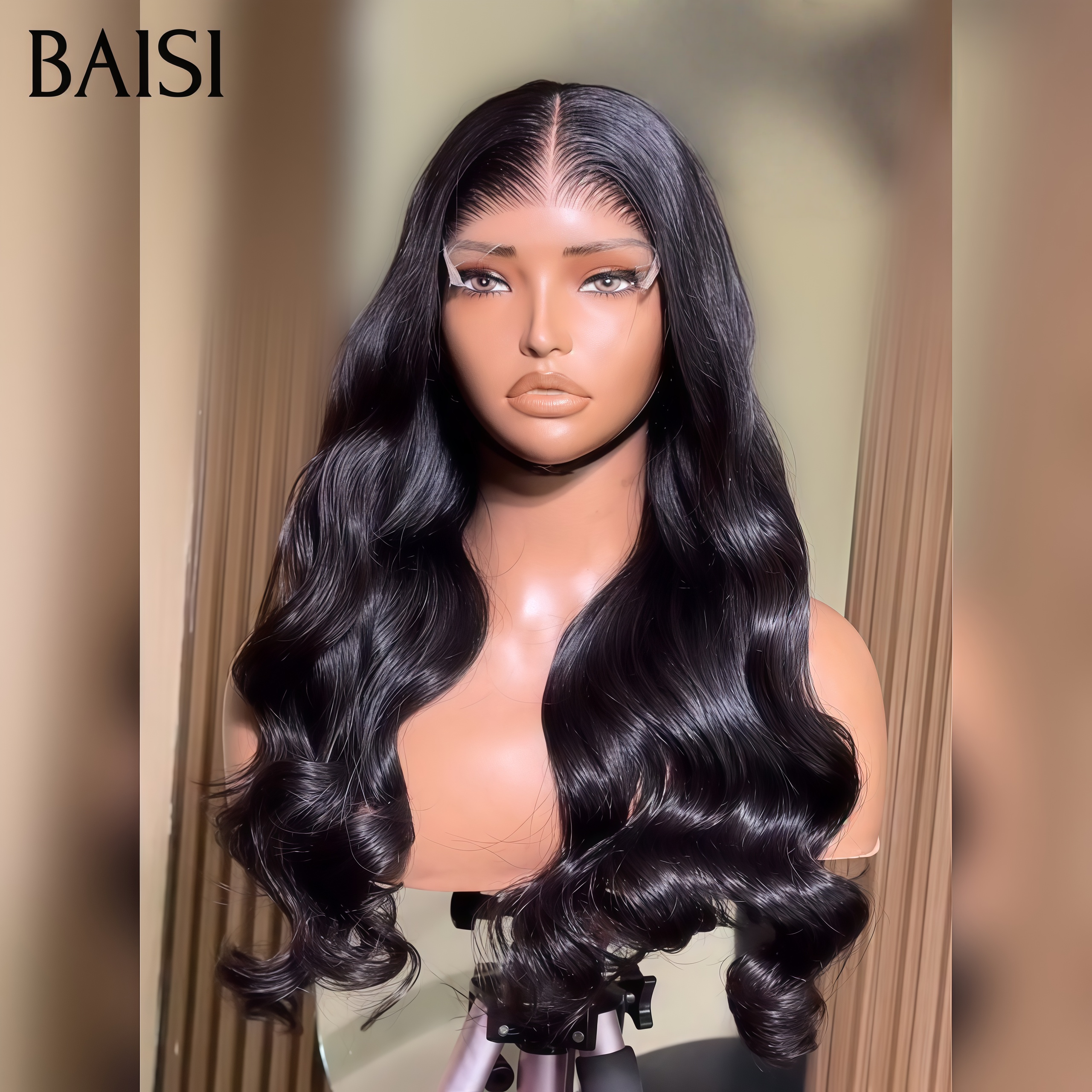 BAISI Achetez 2 perruques minimum au prix d'usine fournisseur Perruque body wave En Lace Frontal En 100% Cheveux Humains (Pas Besoin de Code)