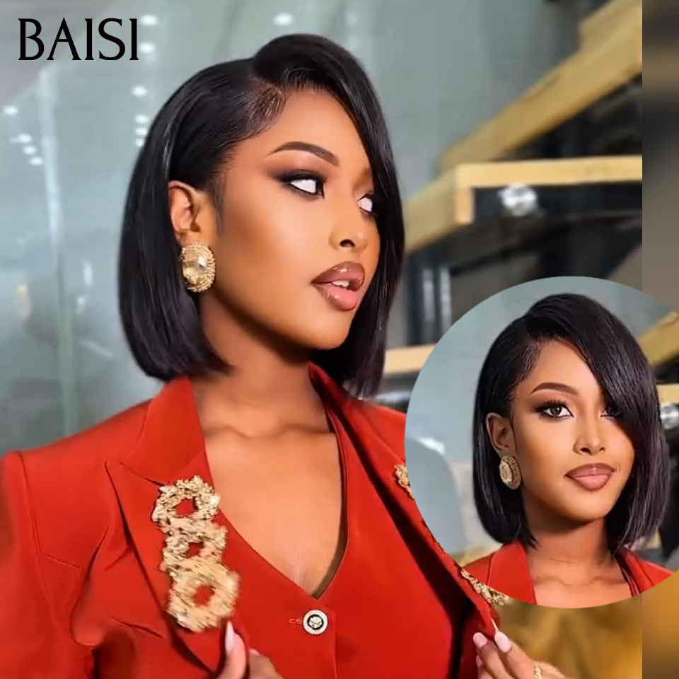 BAISI HAIR FR 13x4 peruca frontal onda corporal na cor vermelha 1b onda mista 100% cabelo humano real