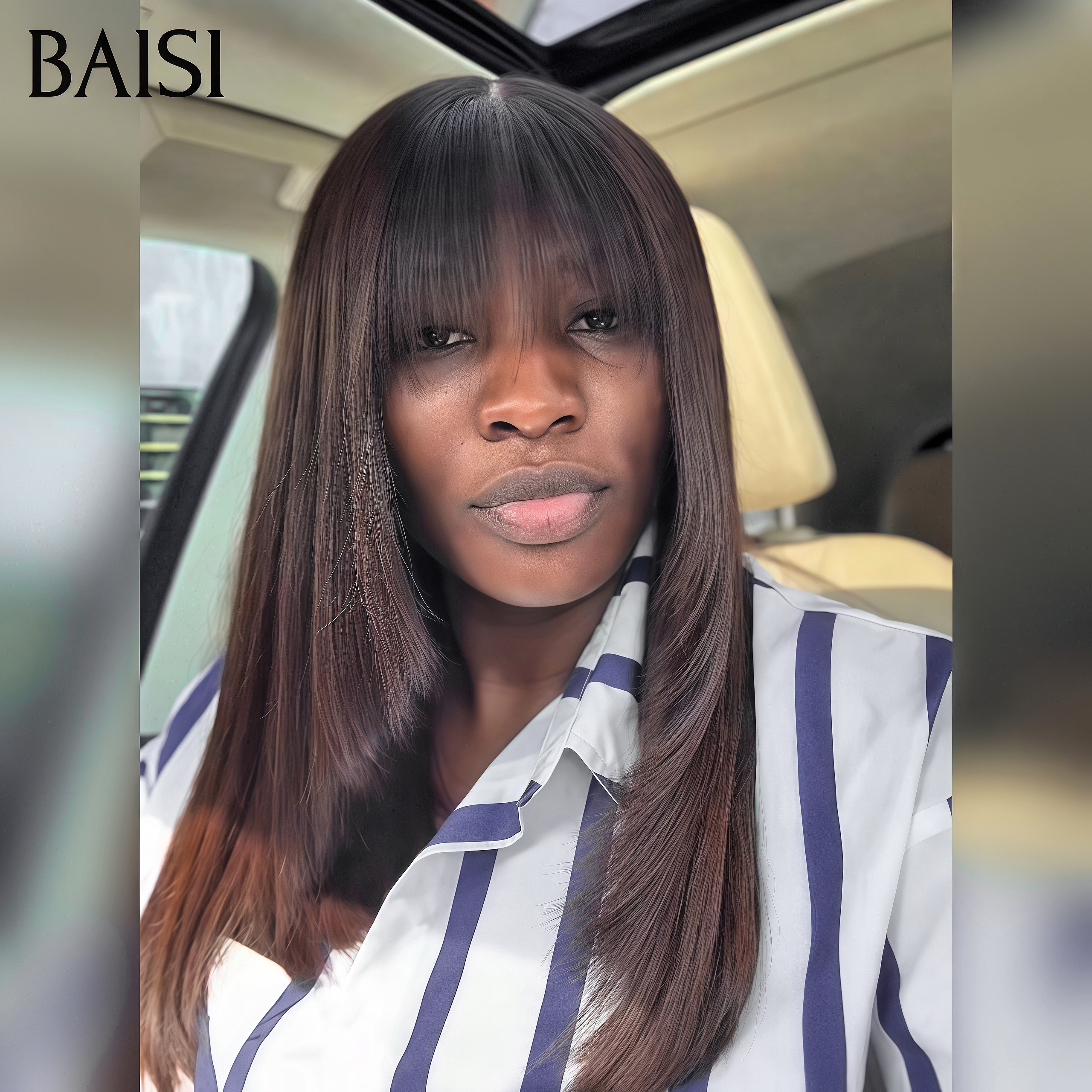 BAISI 15A SDD BONE STRAIGHT peruca bob, 12 polegadas de luxo, lisa, sem lace, com franja, A1, fabricadas com cabelo double drawn