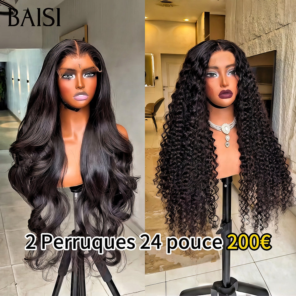 BAISI Conjunto de 4 perucas na França em cabelo 100% humano real Redução de 300 euros com código promocional CÓDIGO VIP400