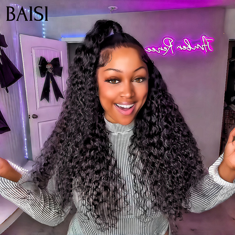 BAISI 13x4 Lace Frontal Perruque deep wave en chignon bun BLACK FRIDAY Promo en 100% Raw Hair