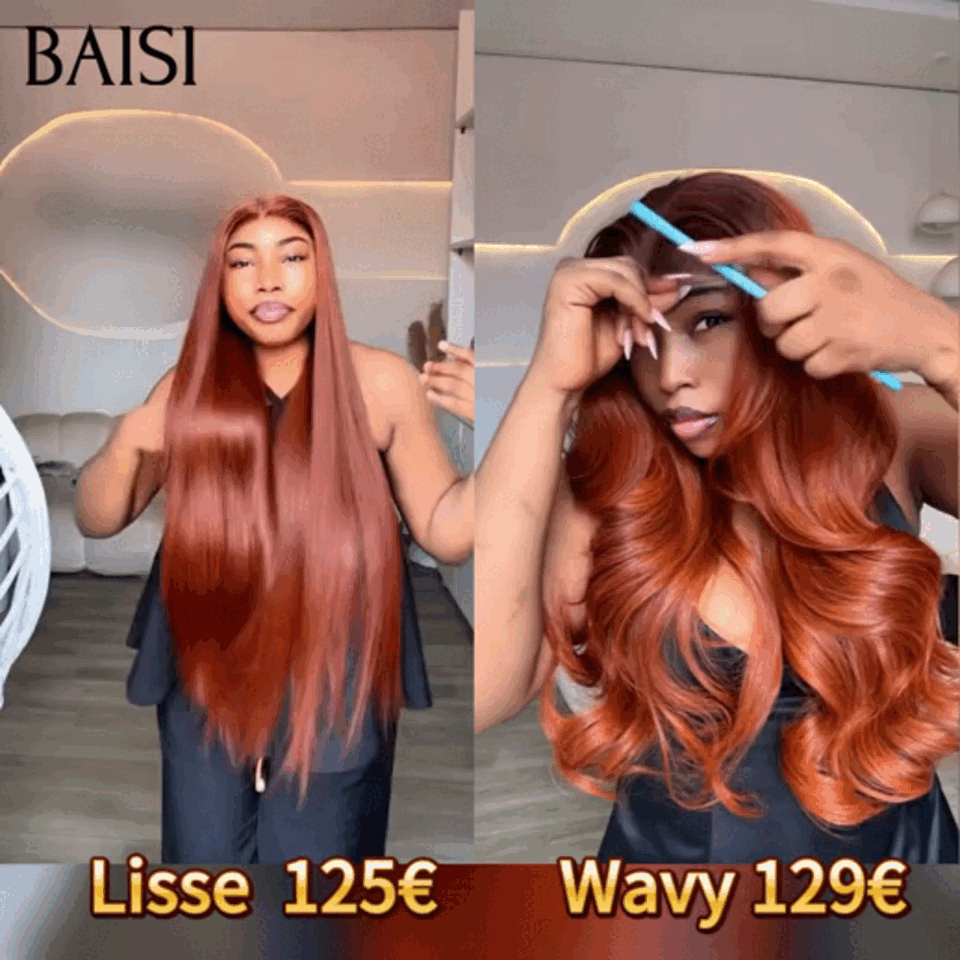 BAISI Peruca 20 Polegadas 13x4 lace frontal Liso ou Body wave, mais de 20 anos de utilização em 100% Cabelo Humano FR38
