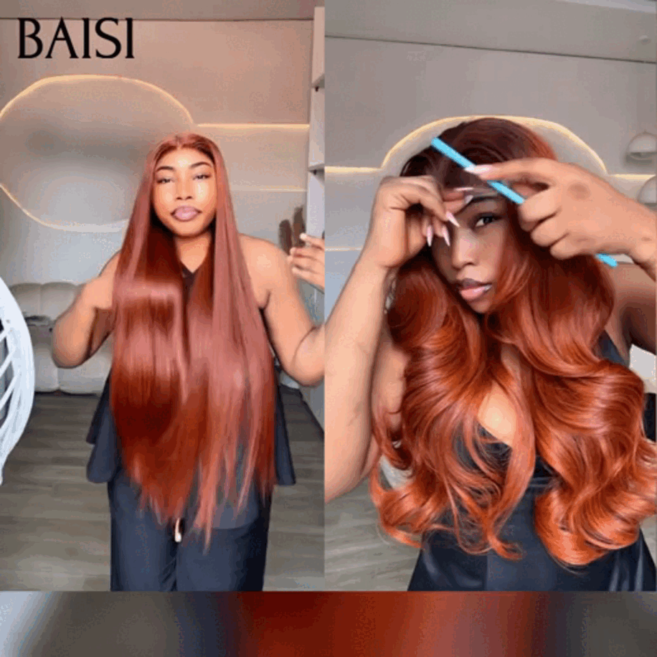 BAISI Peruca 20 Polegadas 13x4 lace frontal Liso ou Body wave, mais de 20 anos de utilização em 100% Cabelo Humano FR38