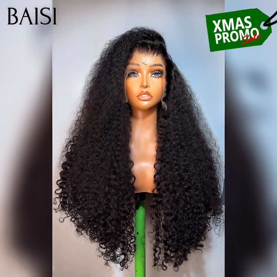 BAISI 4X4 Closure Too Long Deep Wave Wig 100% Human Hair