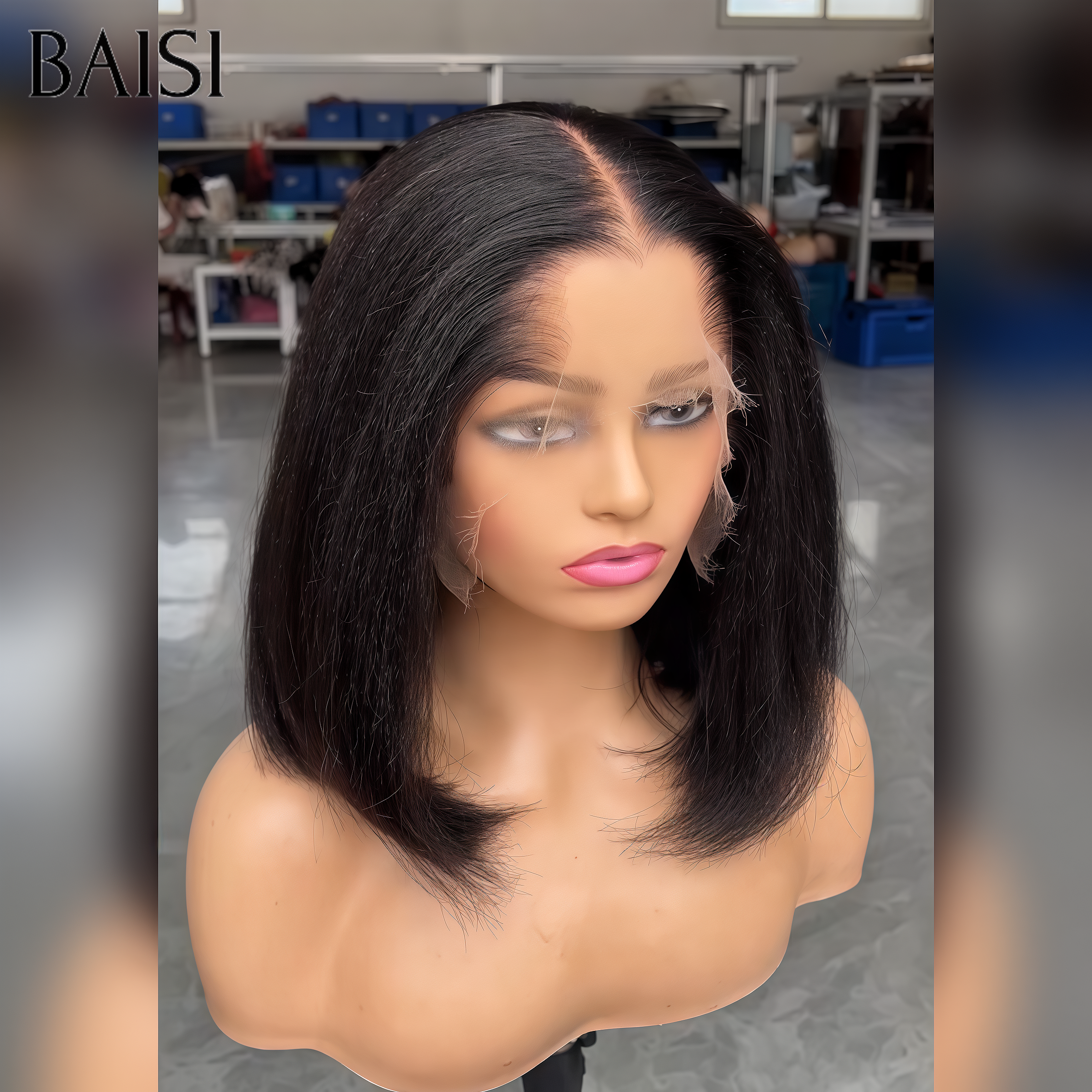 BAISI 13X4 Hochwertige Körperwellen-Perücke mit Babyhaar, natürlich, 100 % echtes Menschenhaar, 4C-Haaransatz, VIP100