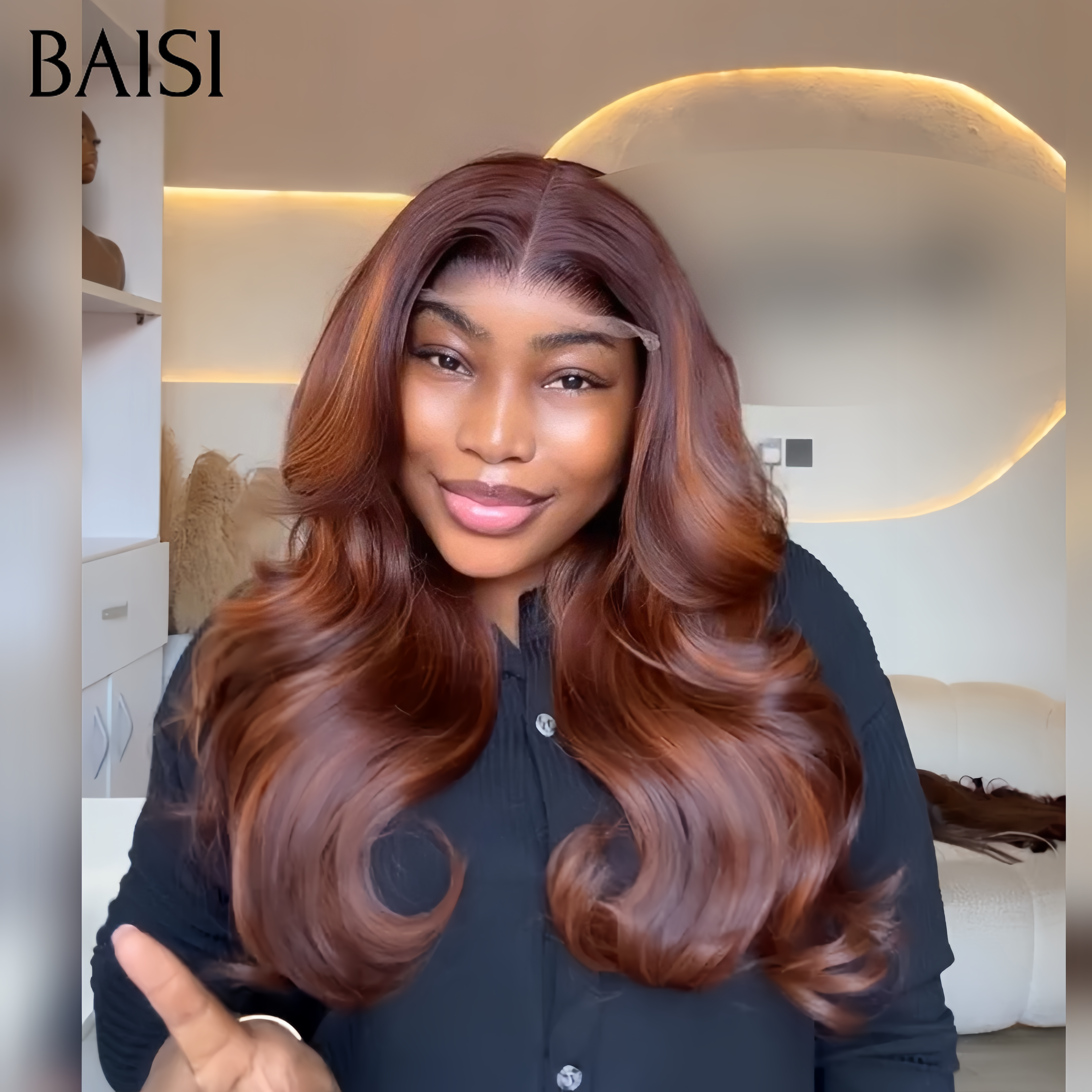 Parrucca BAISI 5X5 Egg wave Colori personalizzati €129 300% alta densità personalizzata più di 20 anni di utilizzo in capelli umani al 100% BS65