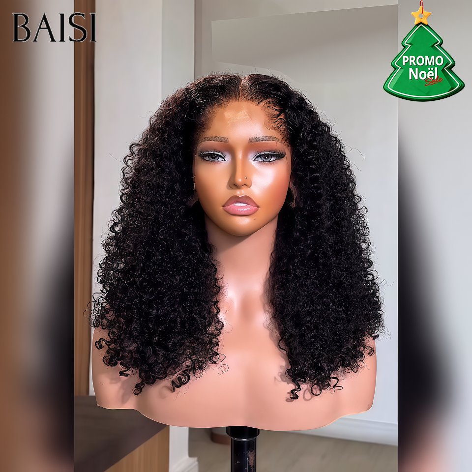 BAISI Perruque BOB 13x4 lace frontal NOIR curly wave 12 pouce 69€ en 100% cheveux humains
