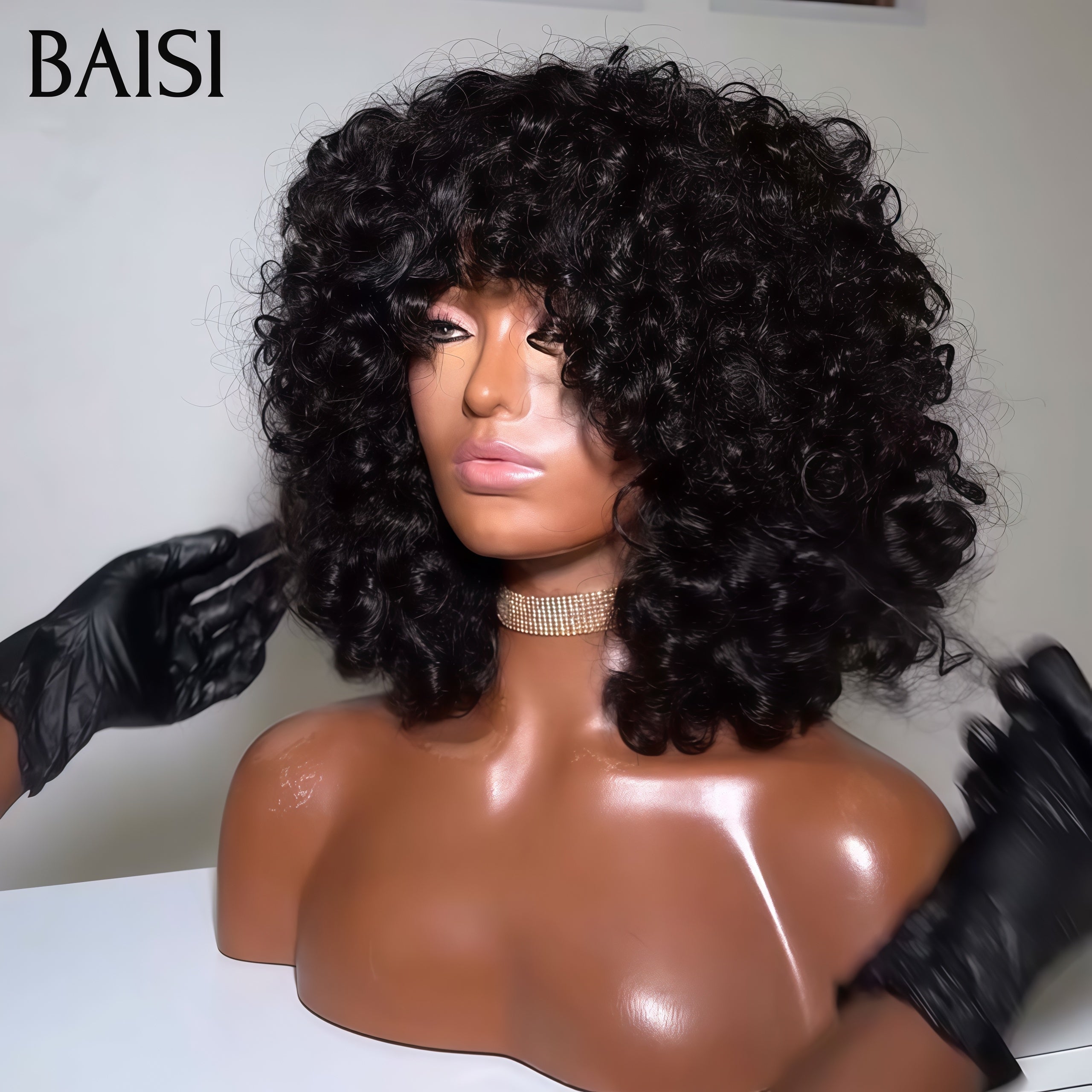 BAISI perruque BOB Egg wave avec Frange 12 pouce 79€ sans Colle en 100% Vrais Cheveux Humains
