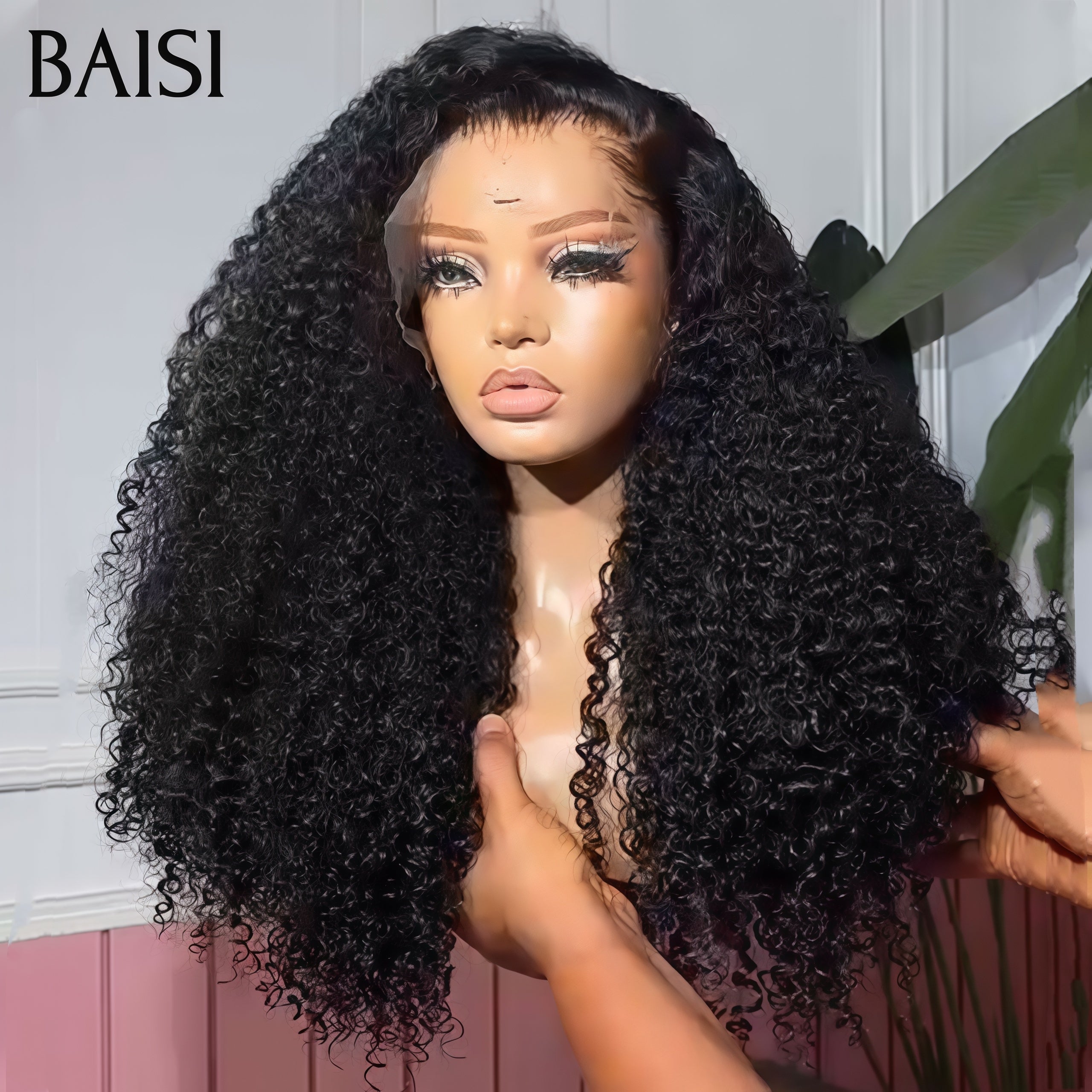 BAISI 13x4 Lace Frontal Perruque Afro Curl 20 pouce 199€ Vietnam Hair 300% densité en 100% Vrais Cheveux Humains