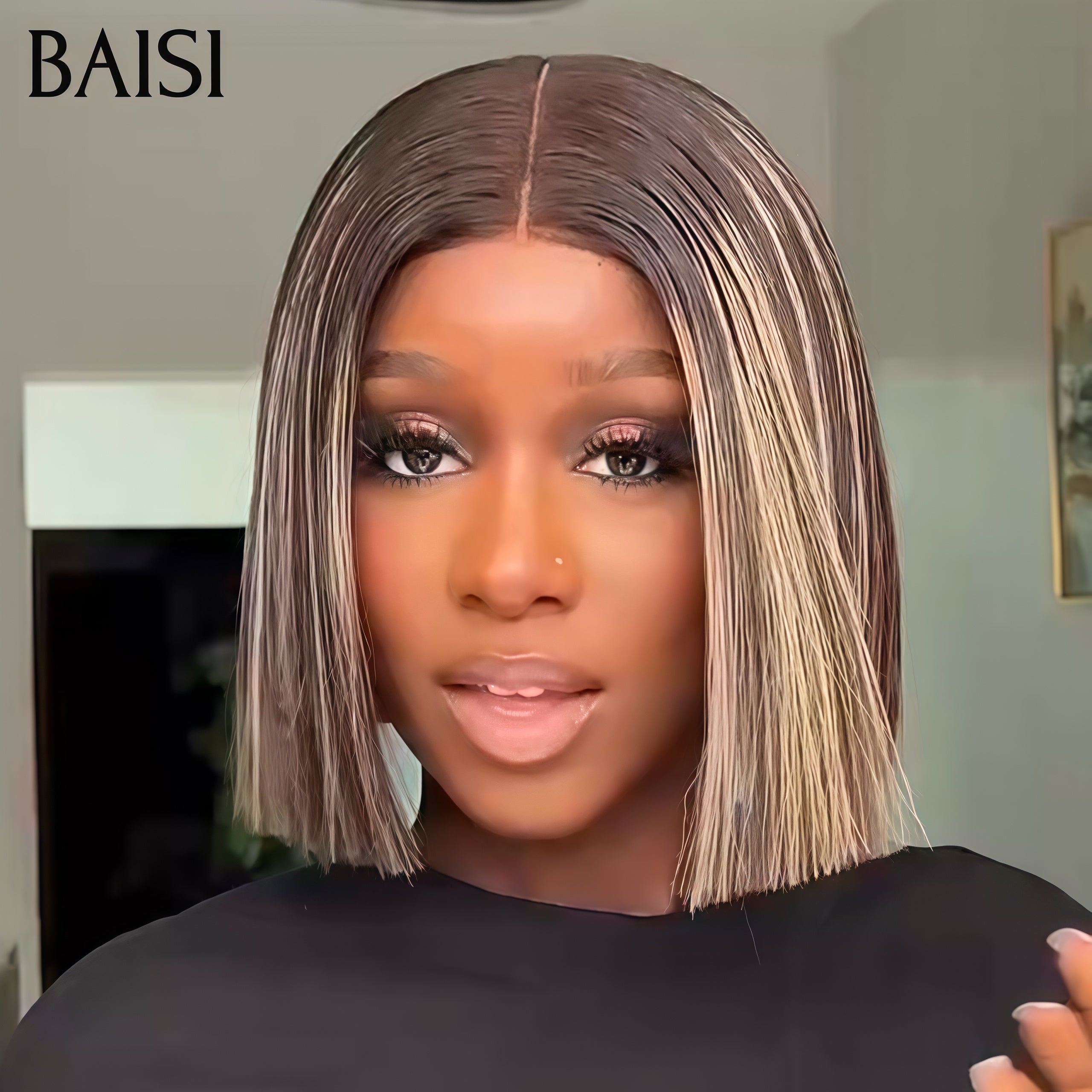 BAISI Perruque Bob Lisse avec frontal couleur Couleurs personnalisées Mixte Miel 8 Pouces 69€ en 100% Cheveux Humains