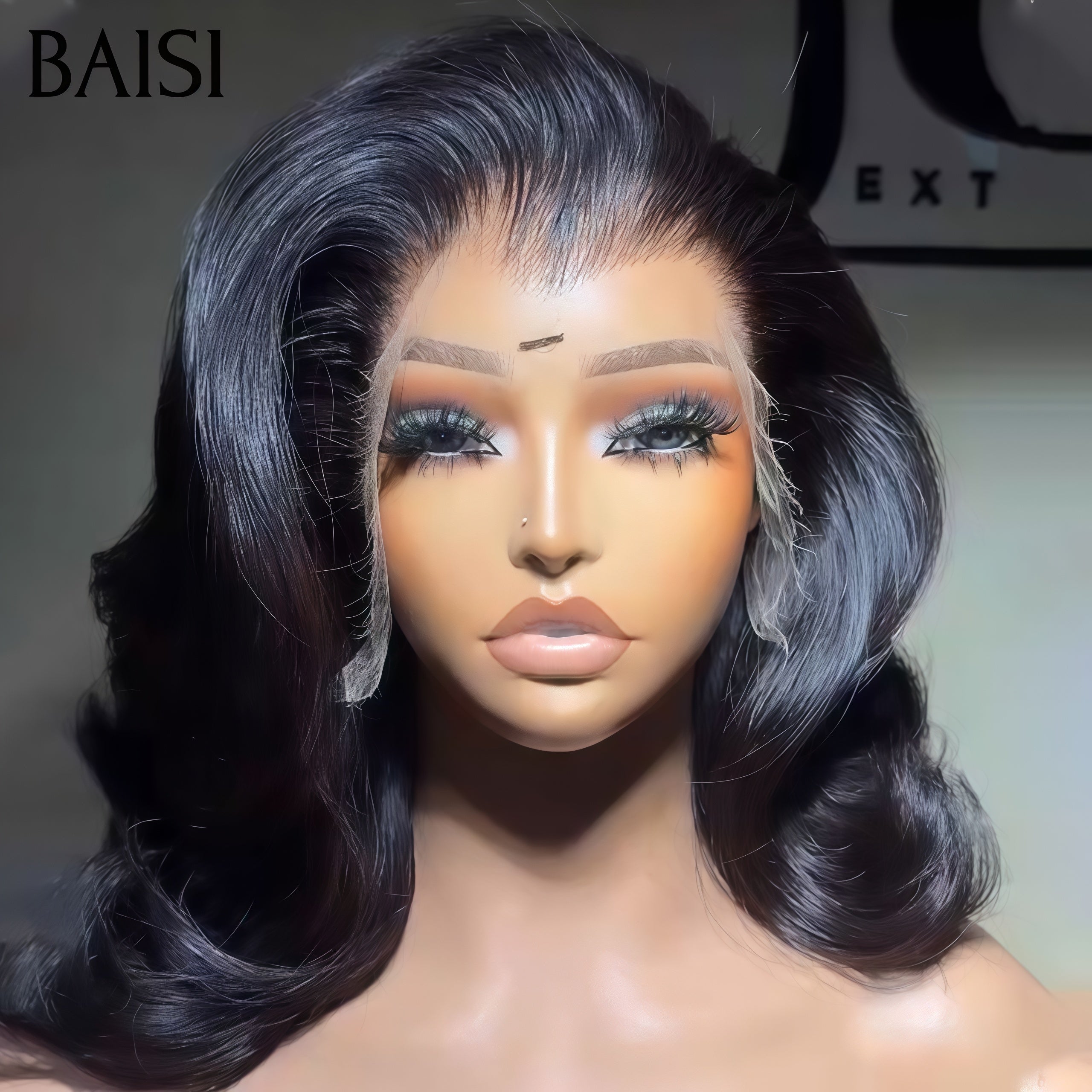 BAISI 13x4 Frontal-Spitzenperücke 16 Zoll in brauner Farbe mit braunem Ansatz 4T-4#MIX30# 164 €Körperwelle aus 100 % Echthaar FR20