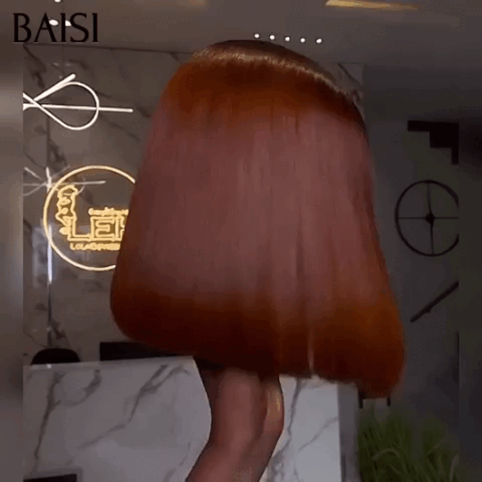 BAISI perruque Bob lisse Avec Frange avec racine en couleur Marron de Luxe 8 Pouces SDD bone straight 100% Vietnam Hair