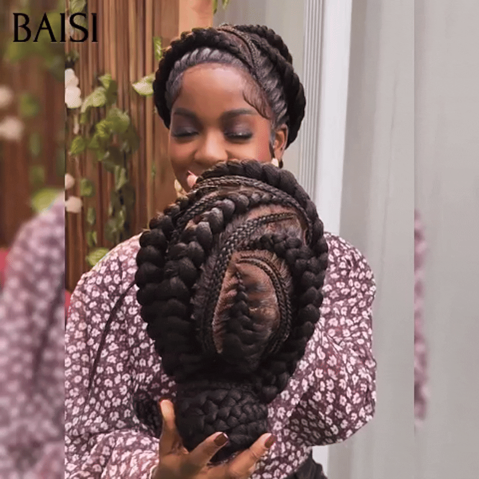 BAISI Full Lace 169€ Perruque avec Petite Natte élégante et respirante NOIR 100% comme indiqué sur la photo En cheveux humains