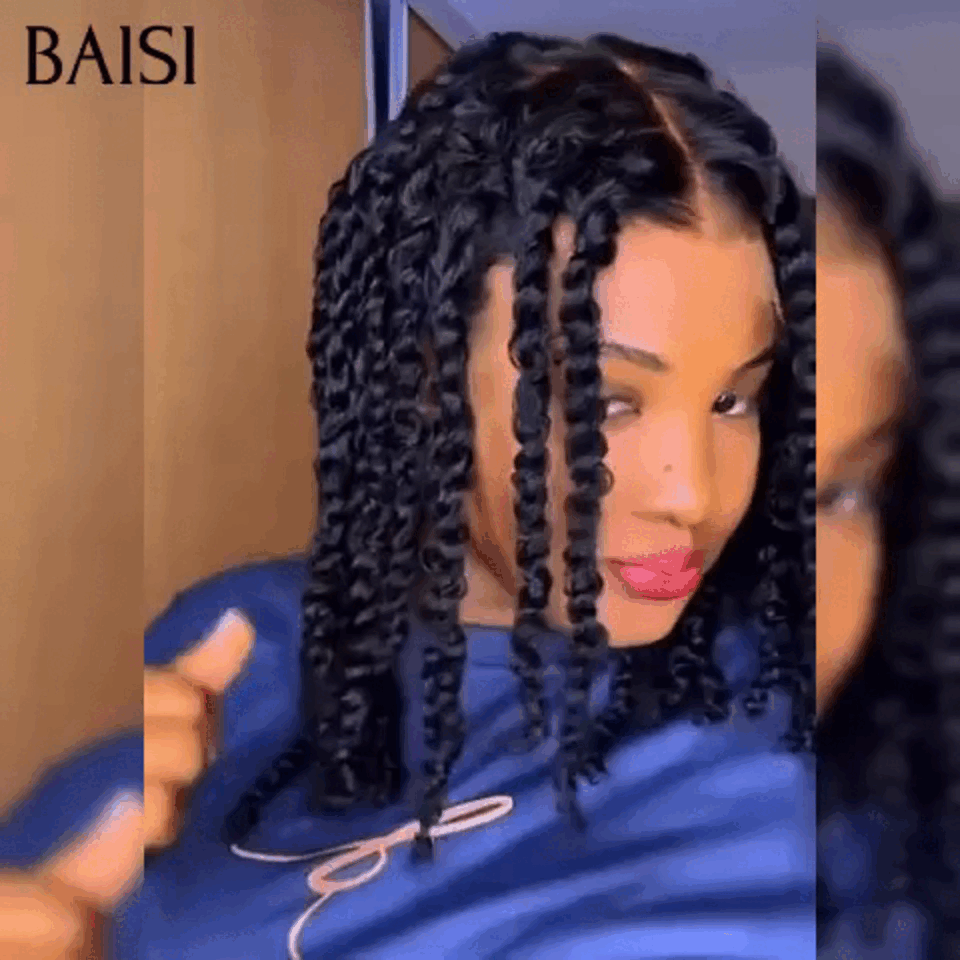 BAISI Perruques Full Lace 169€ avec Petite Natte Promo Bob À la mode et facile à assortir 100% comme indiqué sur la photo En cheveux humains
